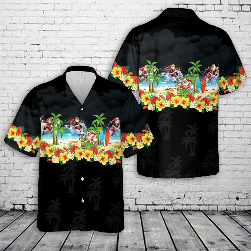 Santa Christmas Hawaiian Shirt, Xmas Hawaiian Shirts, Christmas Aloha Shirts