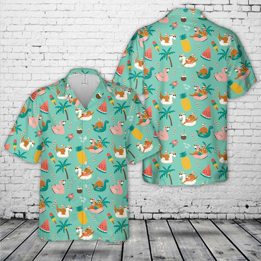 Santa Claus Party Tropical Christmas Hawaiian Shirt, Xmas Hawaiian Shirts, Christmas Aloha Shirts