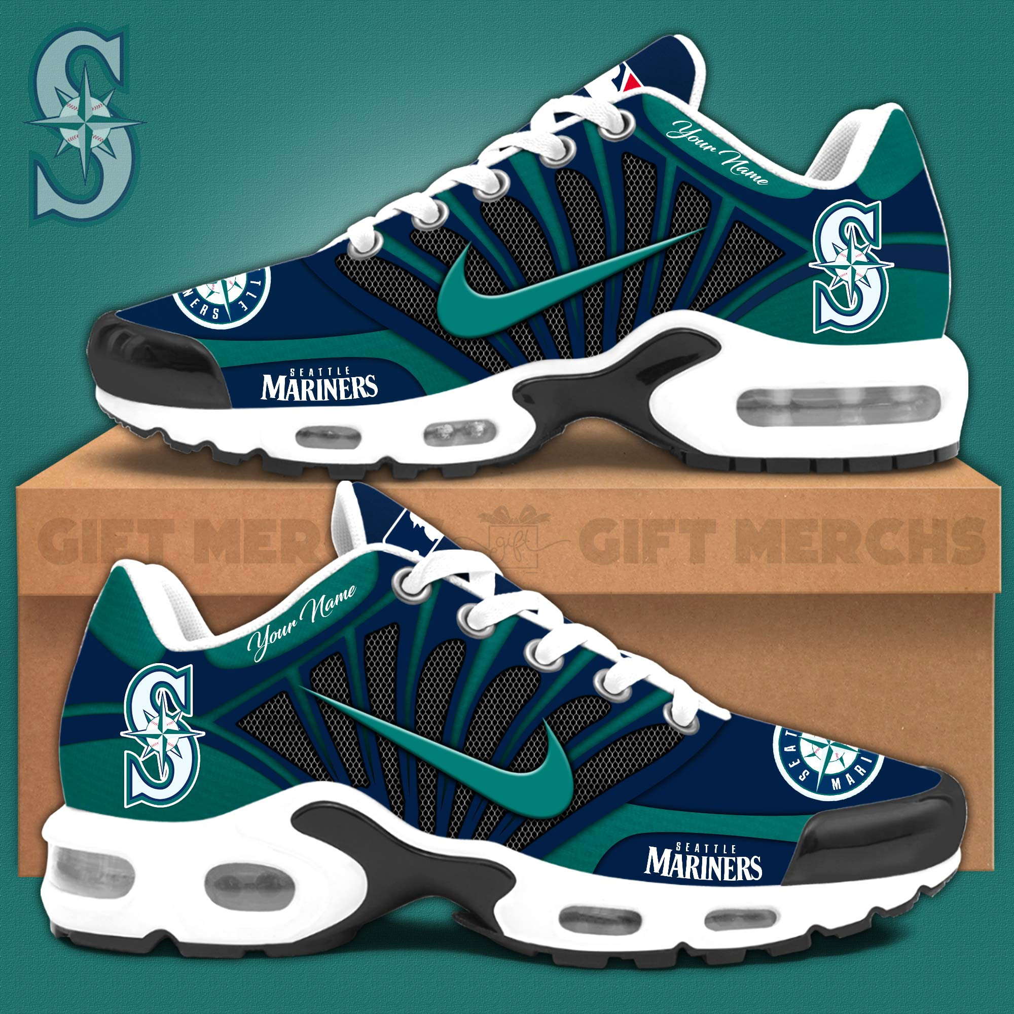 Seattle Mariners TN Air Max Plus Shoes Sneakers For Men And Women