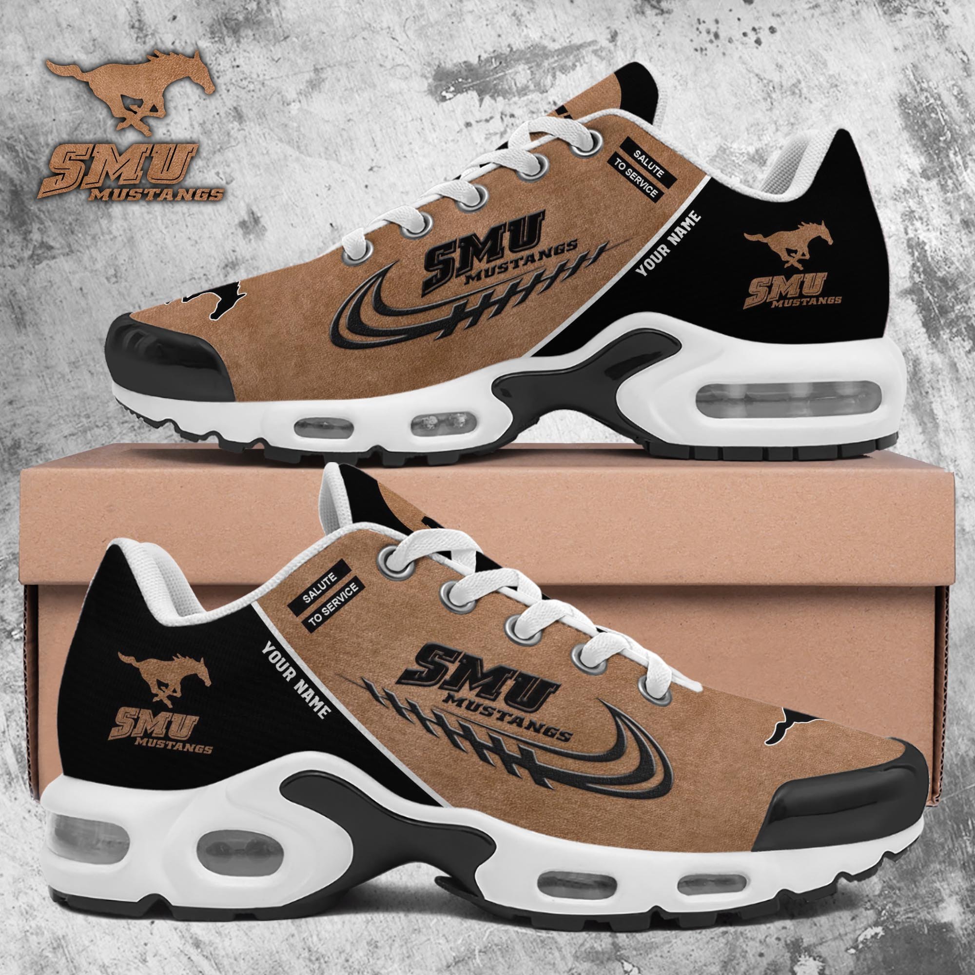 SMU Mustangs TN Shoes 2025 Version Custom Name, Shoes For Football Fans, Fan Gifts PH637