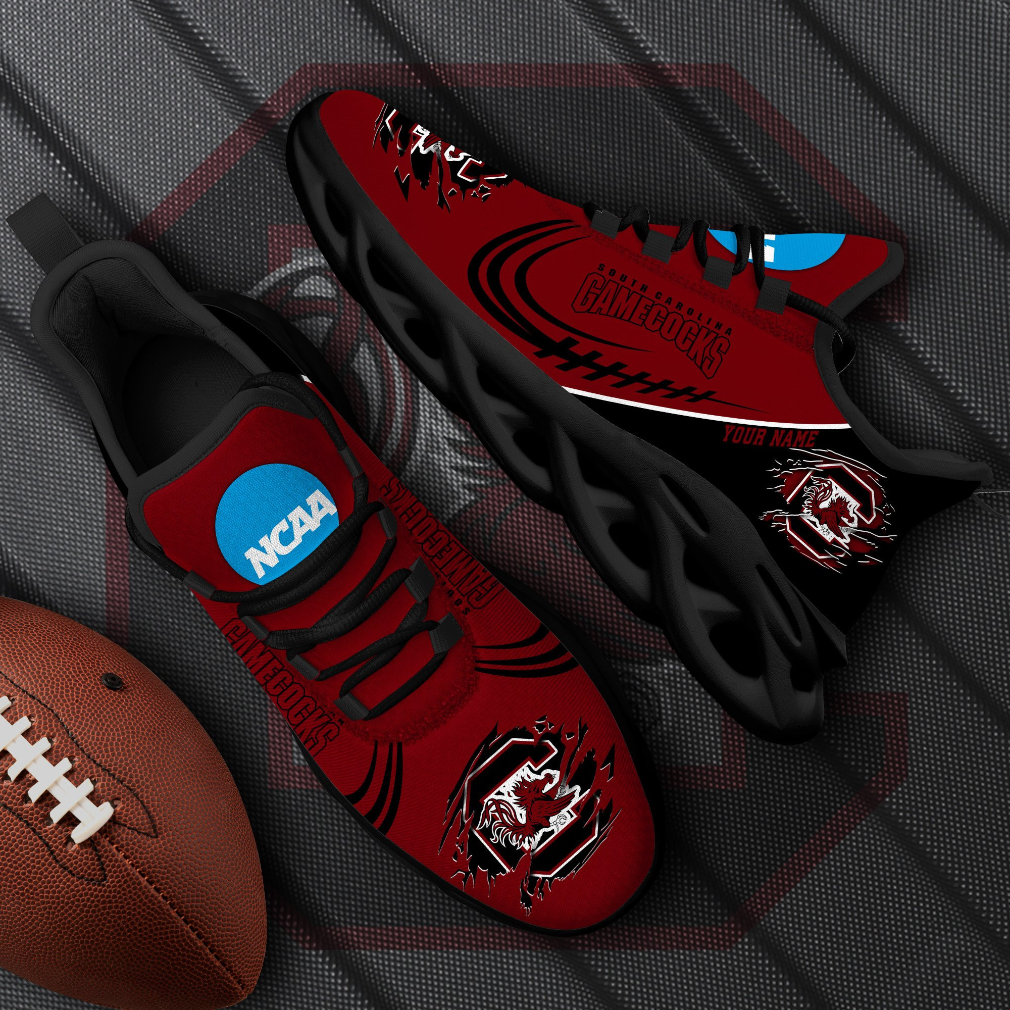 South Carolina Gamecocks Black Max Soul Shoes 2025 Versions Custom Name 016