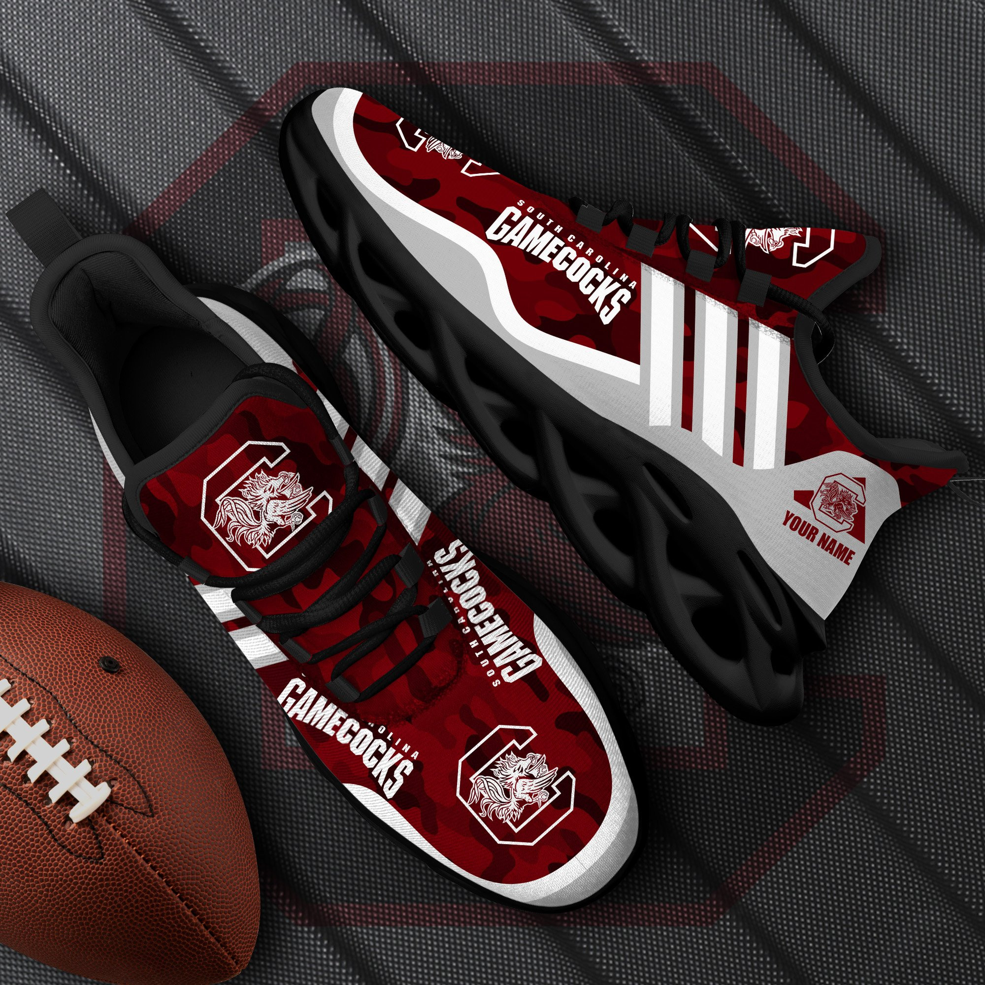 South Carolina Gamecocks Black Max Soul Shoes 2025 Versions Custom Name 466