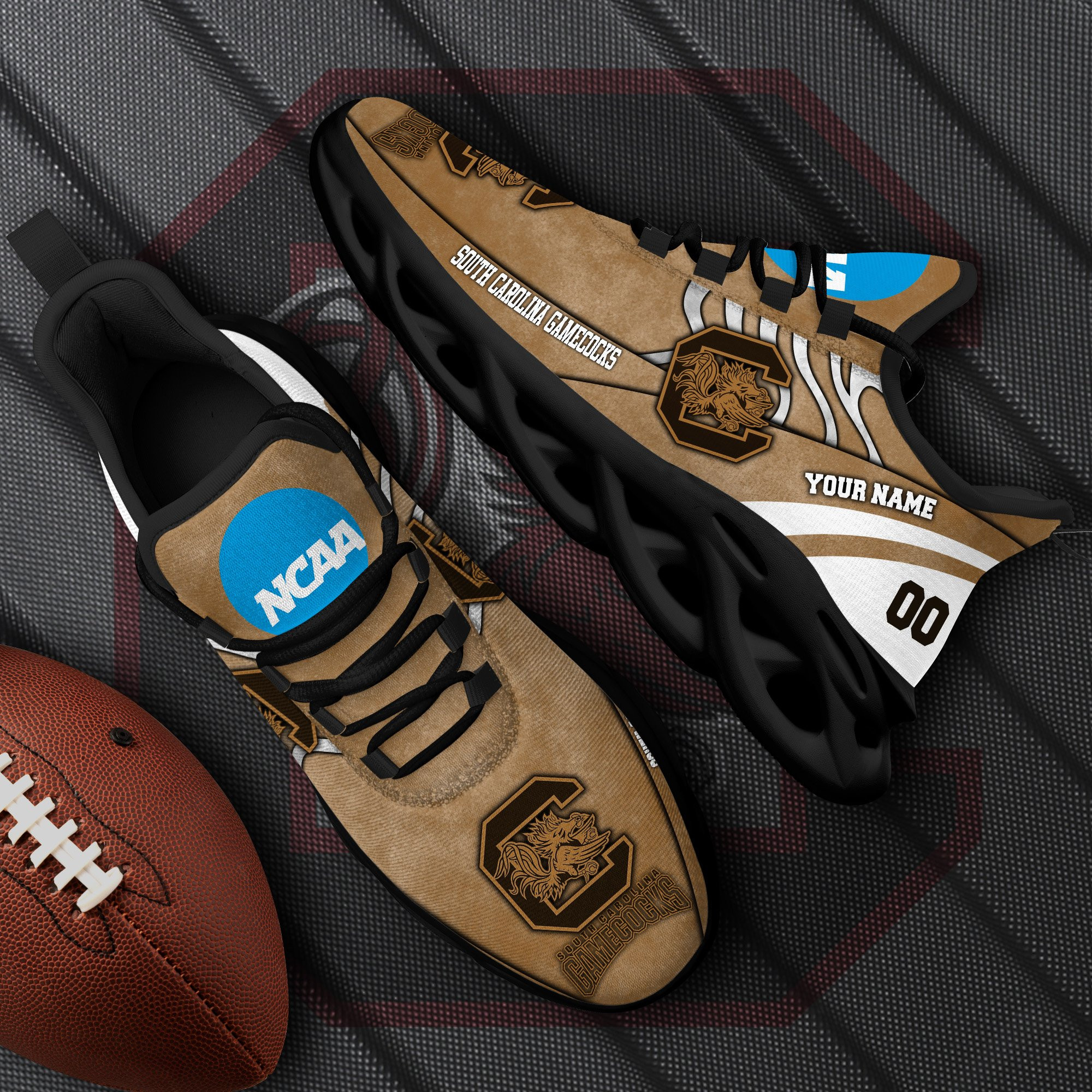 South Carolina Gamecocks Black Max Soul Shoes 2025 Versions Custom Your Name And Number 312