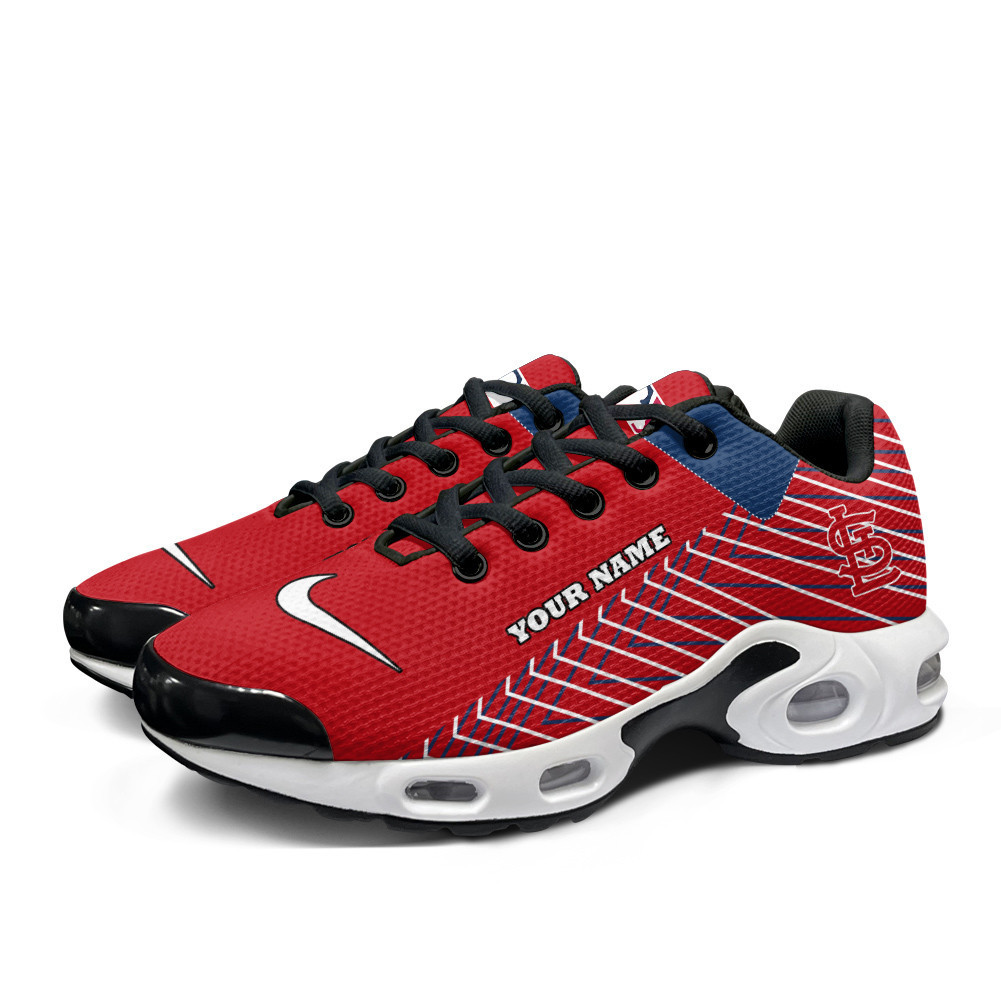 St Louis Cardinals Personalized Name Team Colors Jagged Lines TN Shoes Air Cushion Sneakers