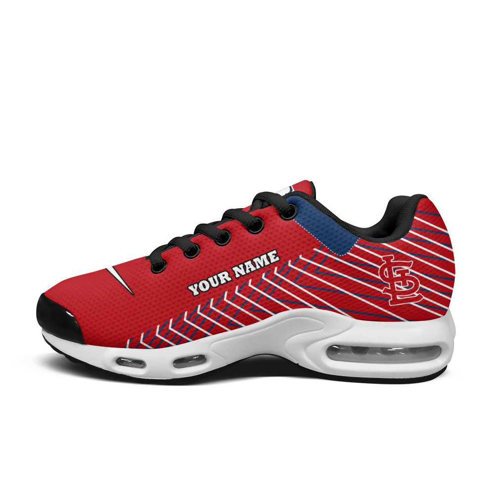St Louis Cardinals Personalized Name Team Colors Jagged Lines TN Shoes Air Cushion Sneakers