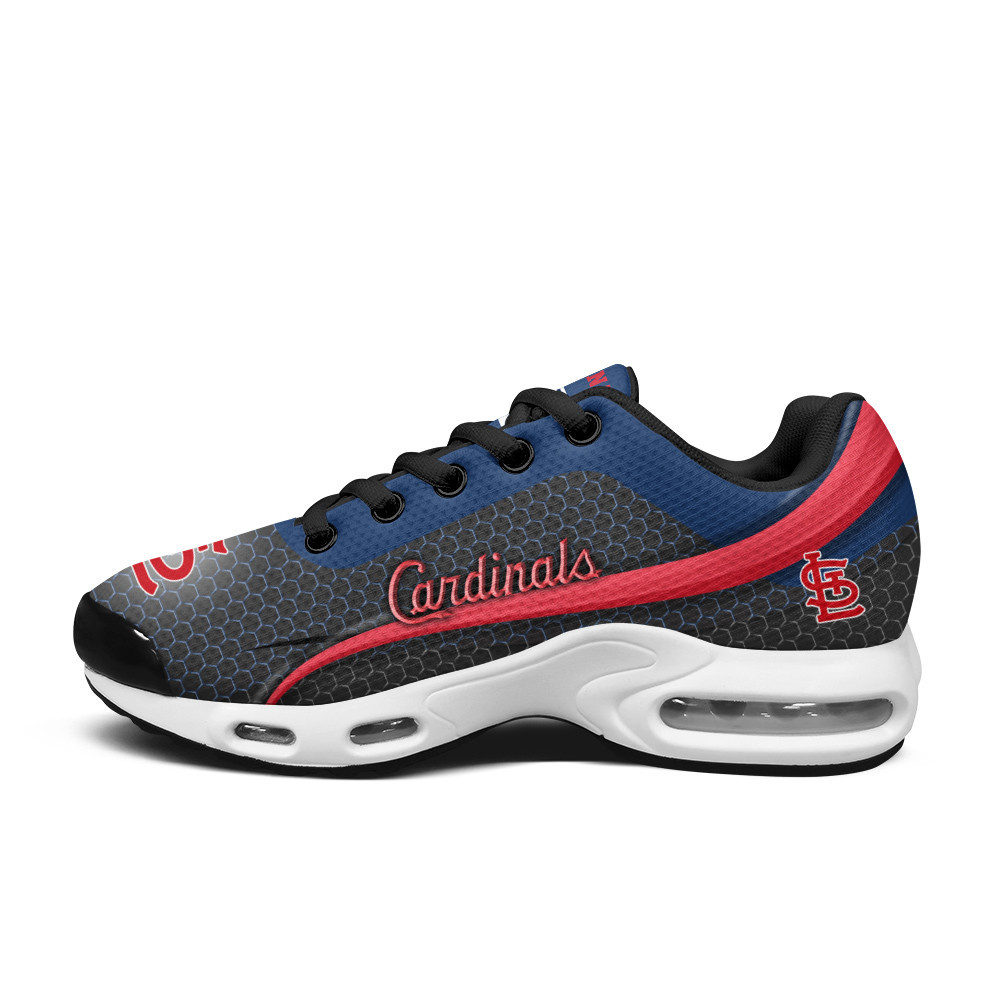 St Louis Cardinals Personalized Name Team Colors Wave Line Beehive Pattern TN Air Max Shoes Air Cushion Sneakers