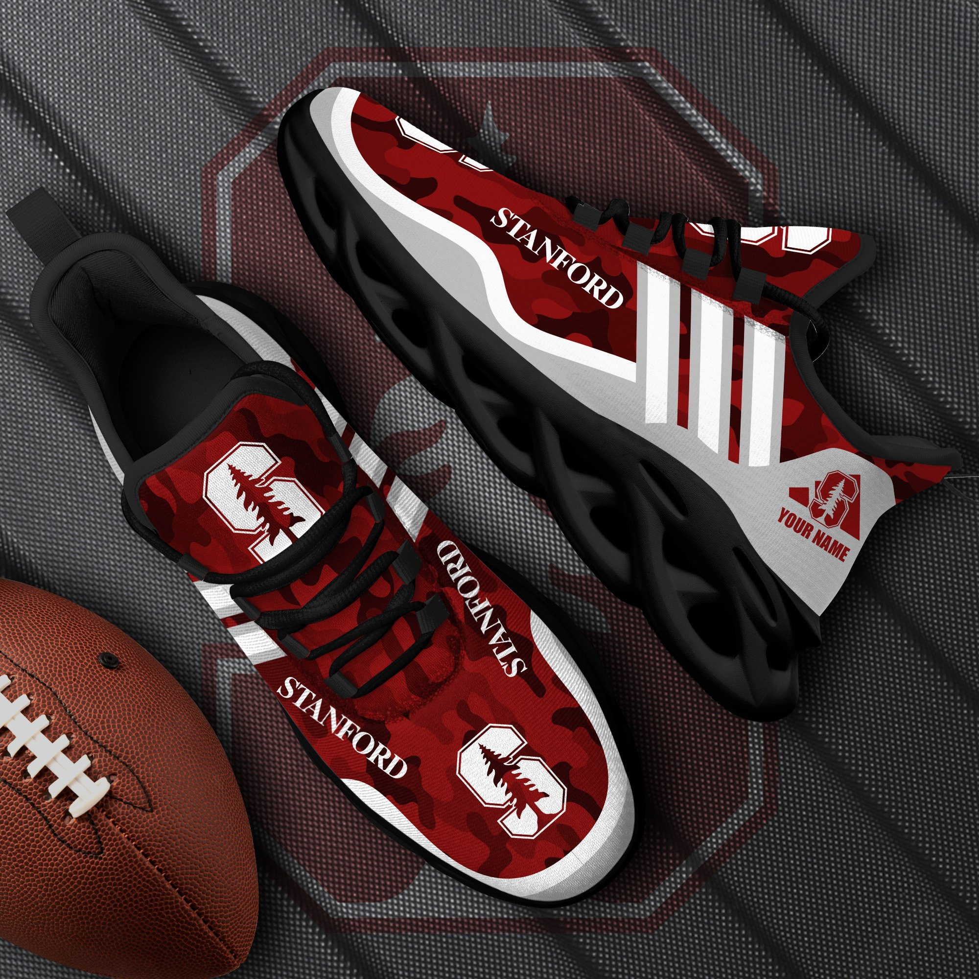 Stanford Cardinal Black Max Soul Shoes 2025 Versions Custom Name 466