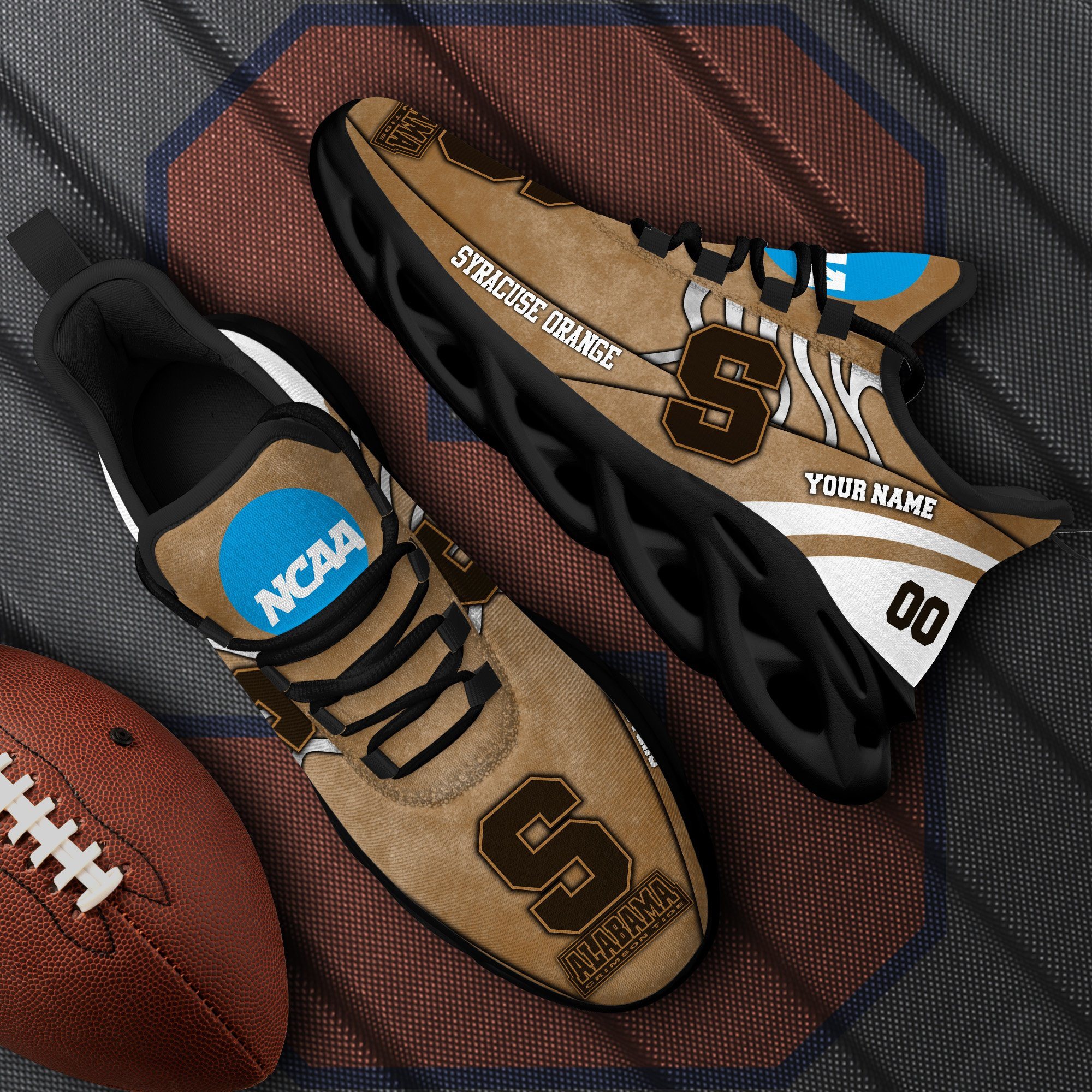 Syracuse Orange Black Max Soul Shoes 2025 Versions Custom Your Name And Number 312