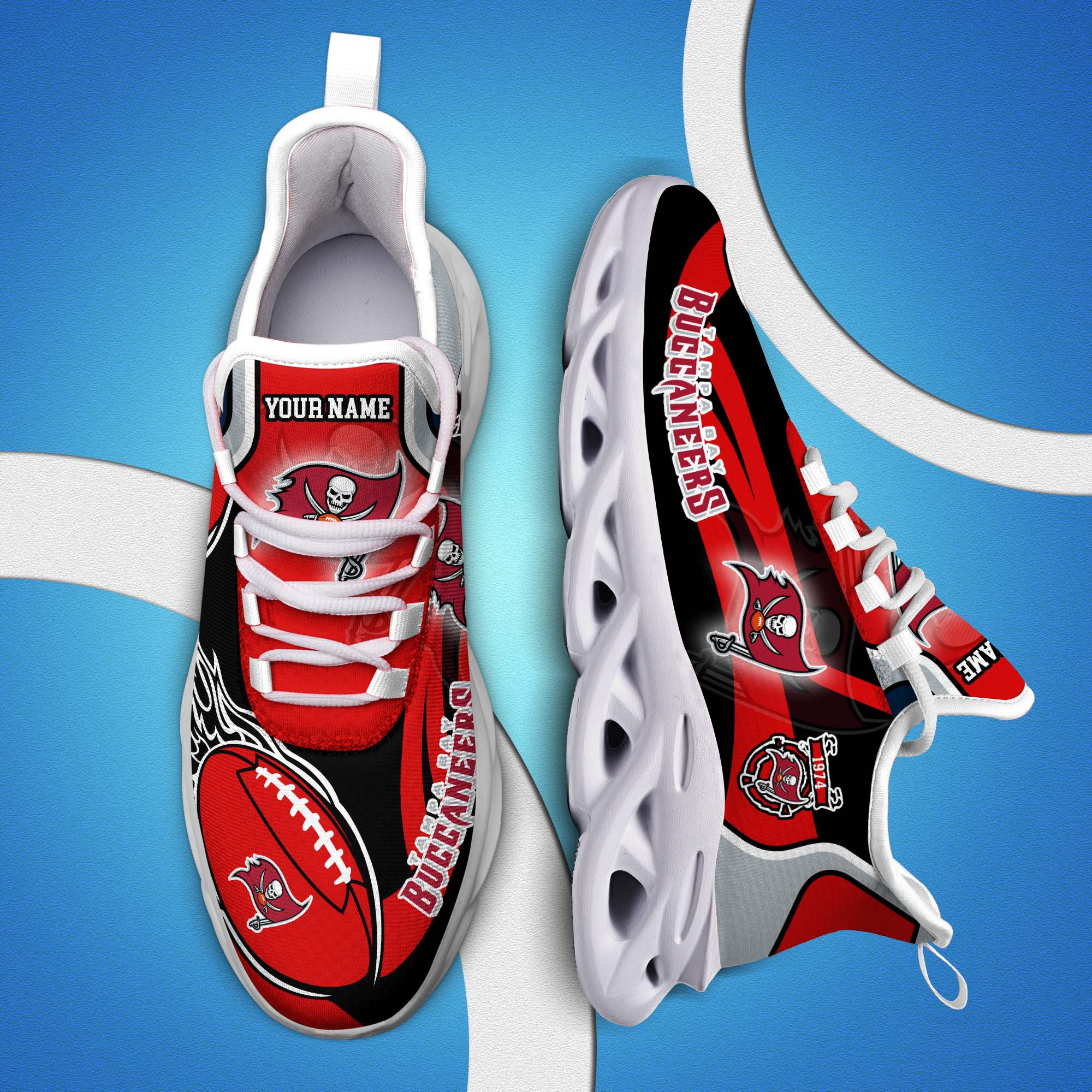 Tampa Bay Buccaneers White C Sneakers 2025 Version Personalized Your Name 090