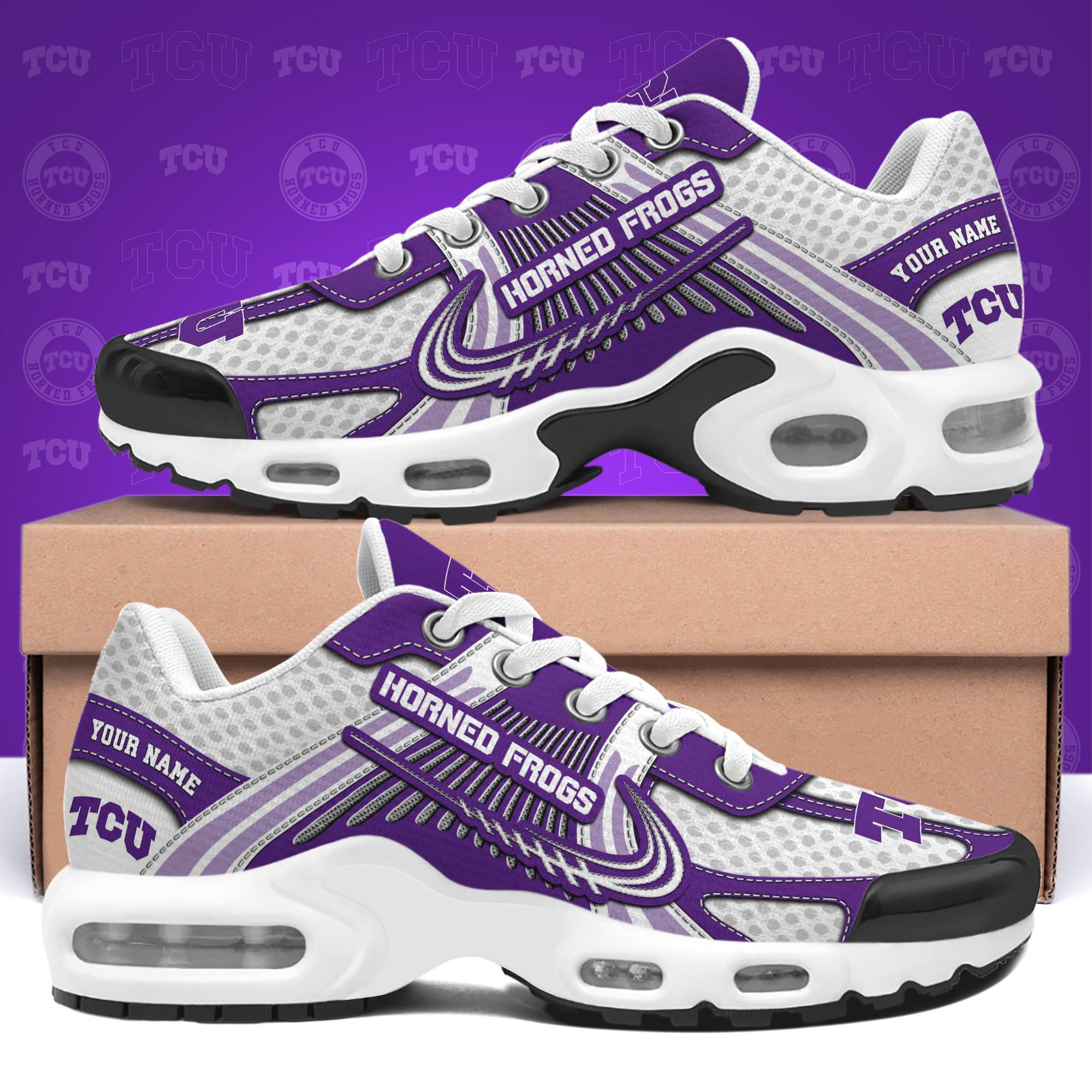 TCU Horned Frogs TN Shoes Custom Your Name, Sport Shoes 