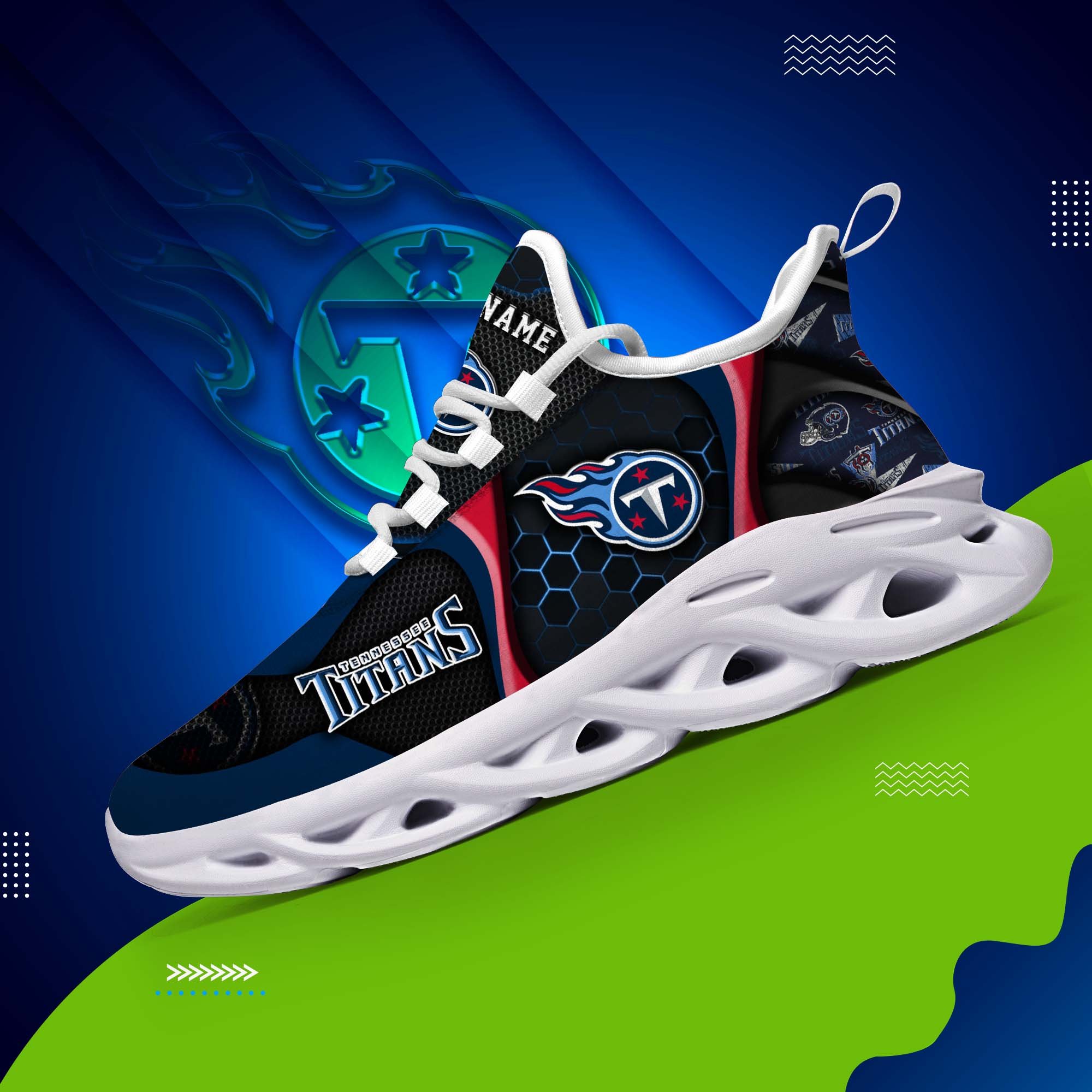 Tennessee Titans White C Sneakers 2025 Version Personalized Your Name 432