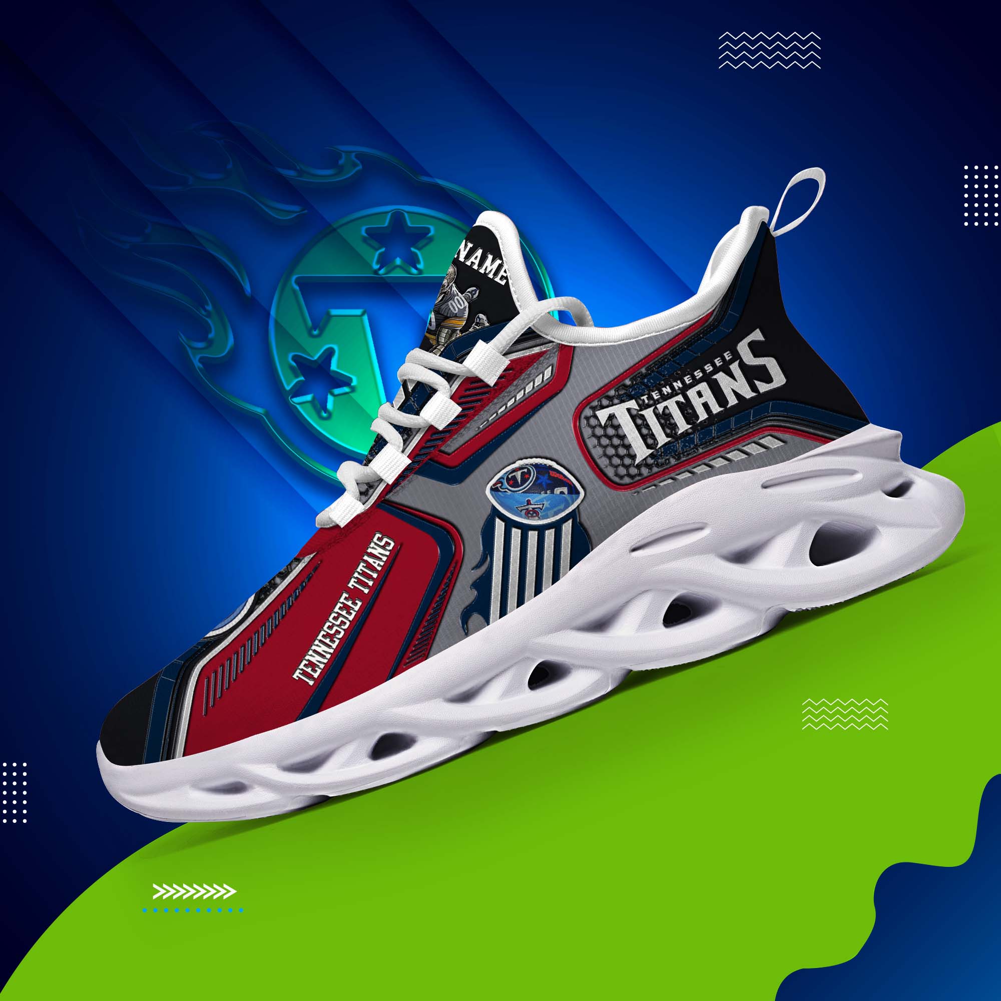 Tennessee Titans White C Sneakers 2025 Version Personalized Your Name, Sport Sneakers , Sport Gifts PH605