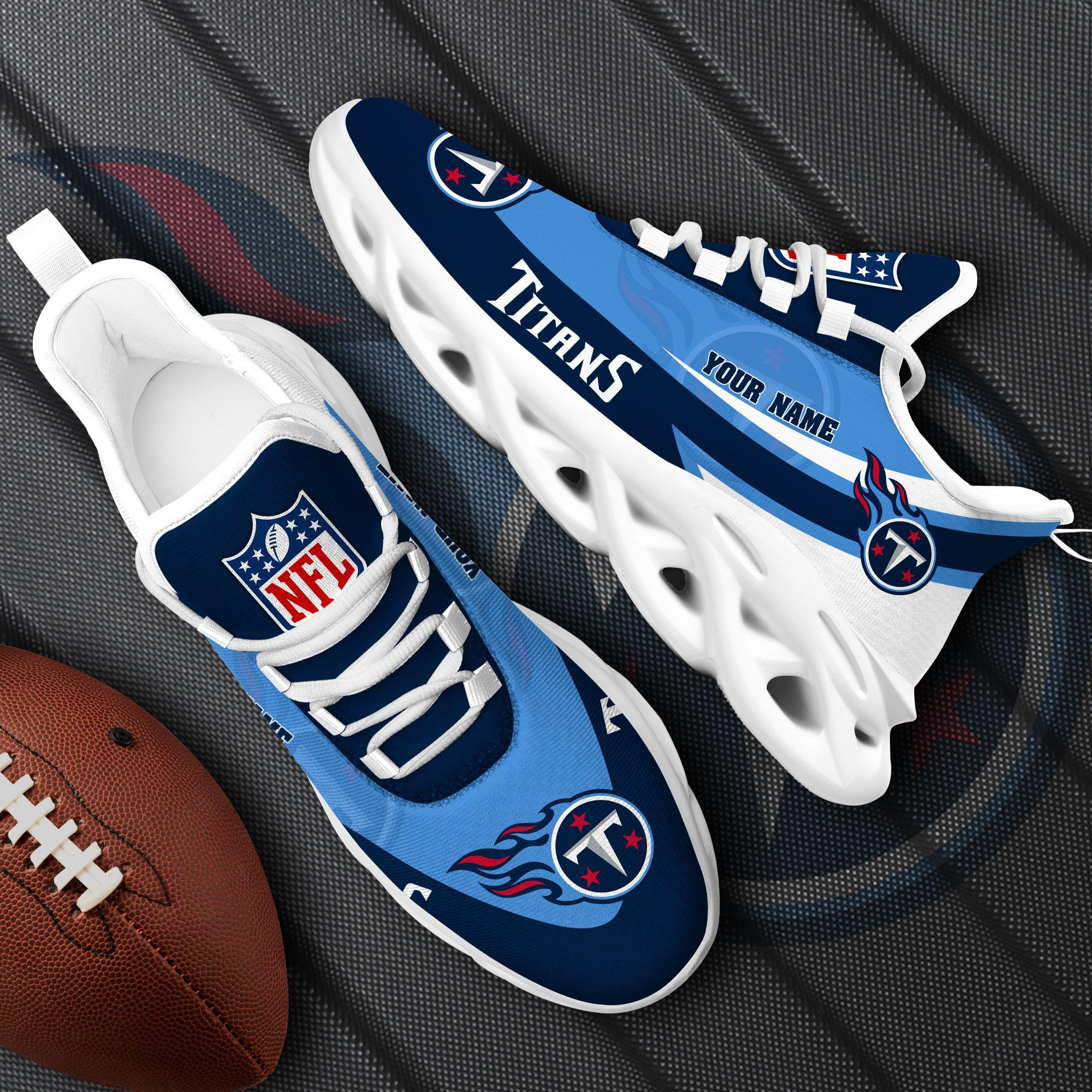 Tennessee Titans White Max Soul Shoes 2025 Versions Custom Your Name, Sports Gift For Fan, Sport Gifts PH410