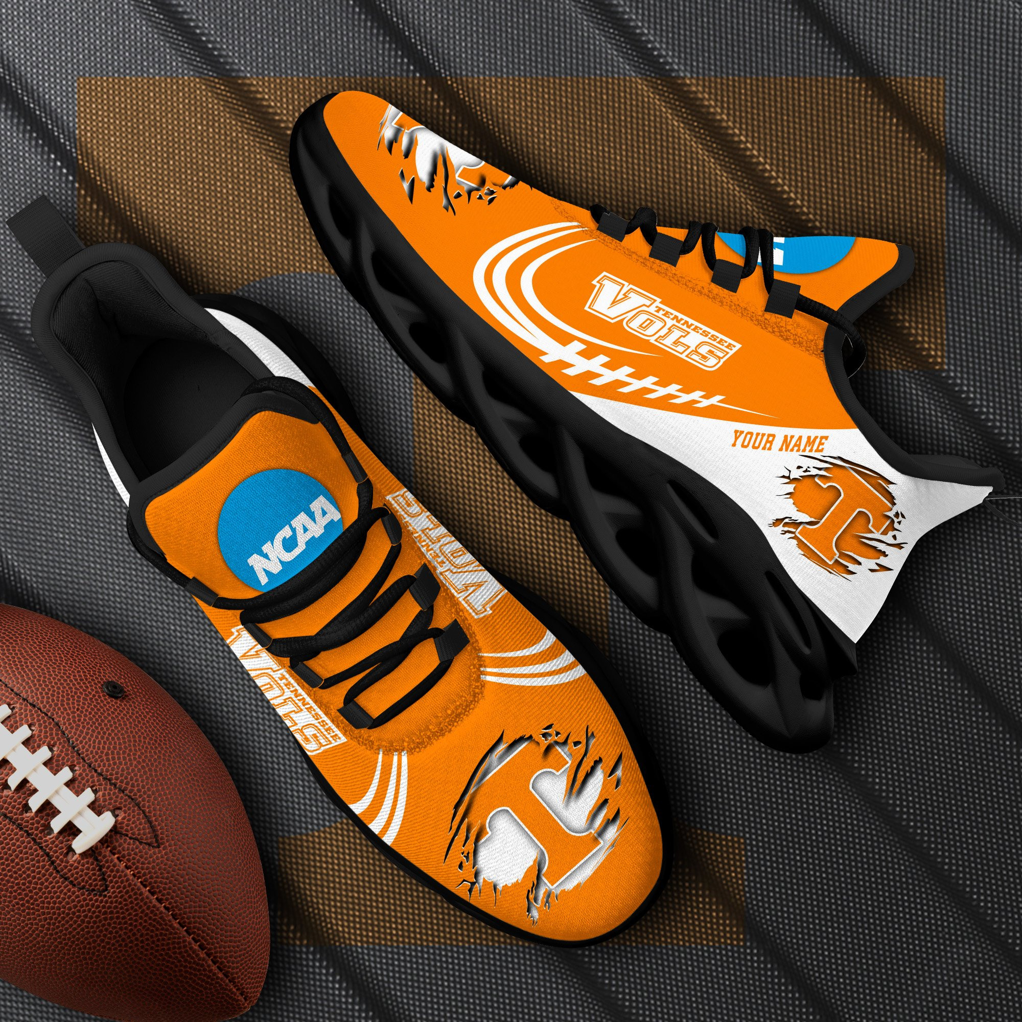 Tennessee Volunteers Black Max Soul Shoes 2025 Versions Custom Name 016