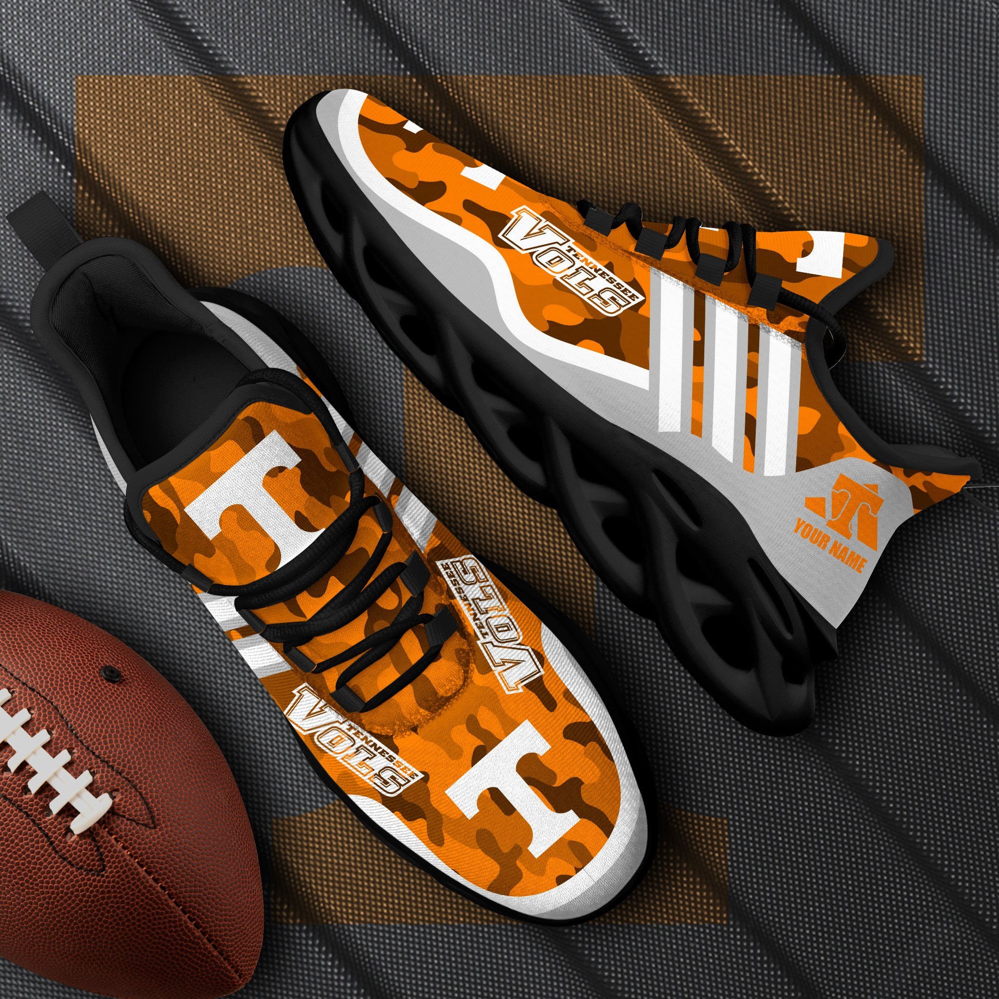 Tennessee Volunteers Black Max Soul Shoes 2025 Versions Custom Name 466