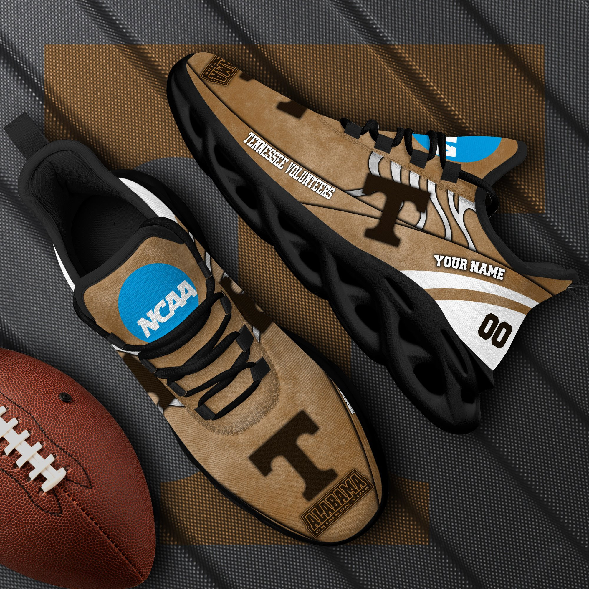 Tennessee Volunteers Black Max Soul Shoes 2025 Versions Custom Your Name And Number 312