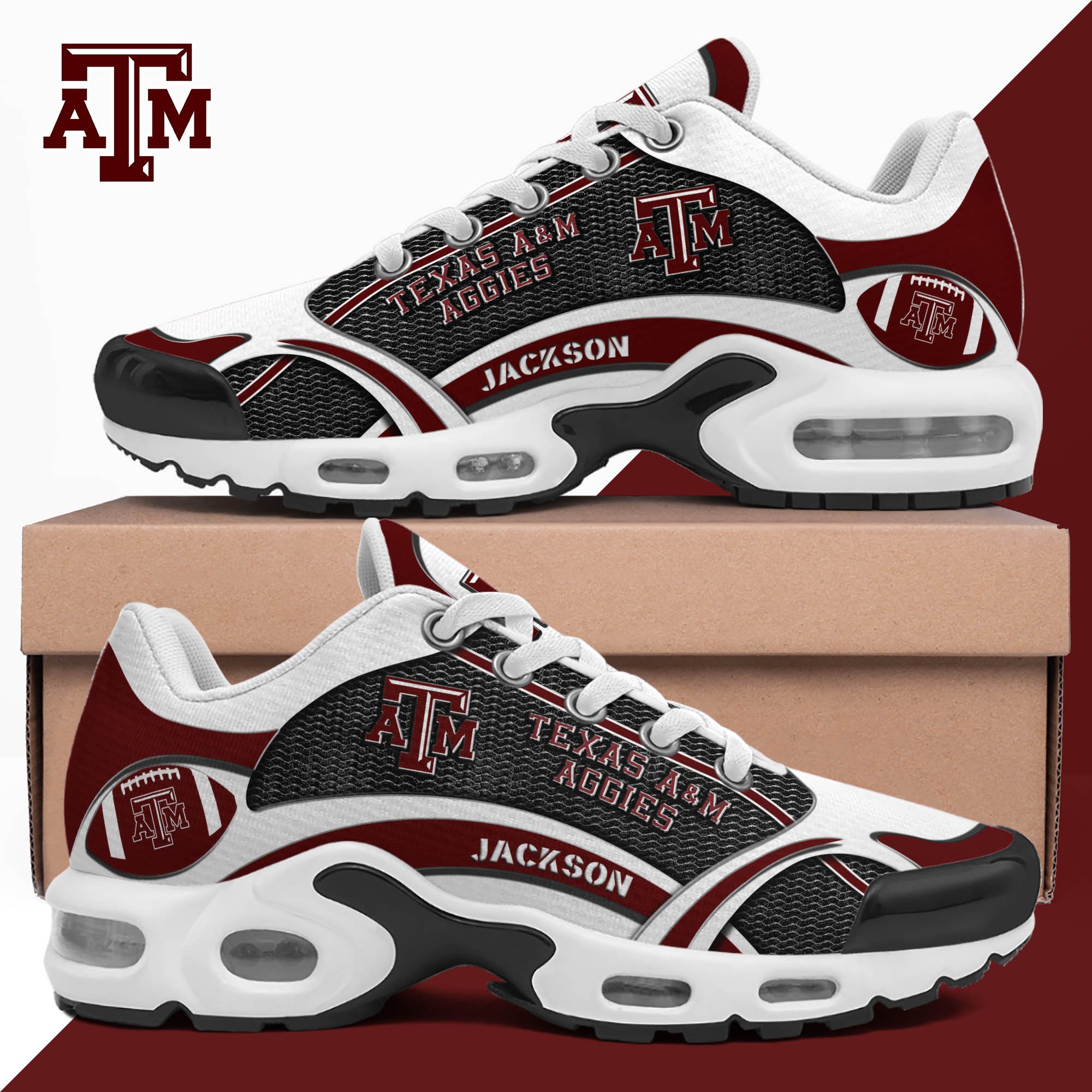 Texas A#038M Aggies Team TN Shoes 2025 Version Custom Name 889