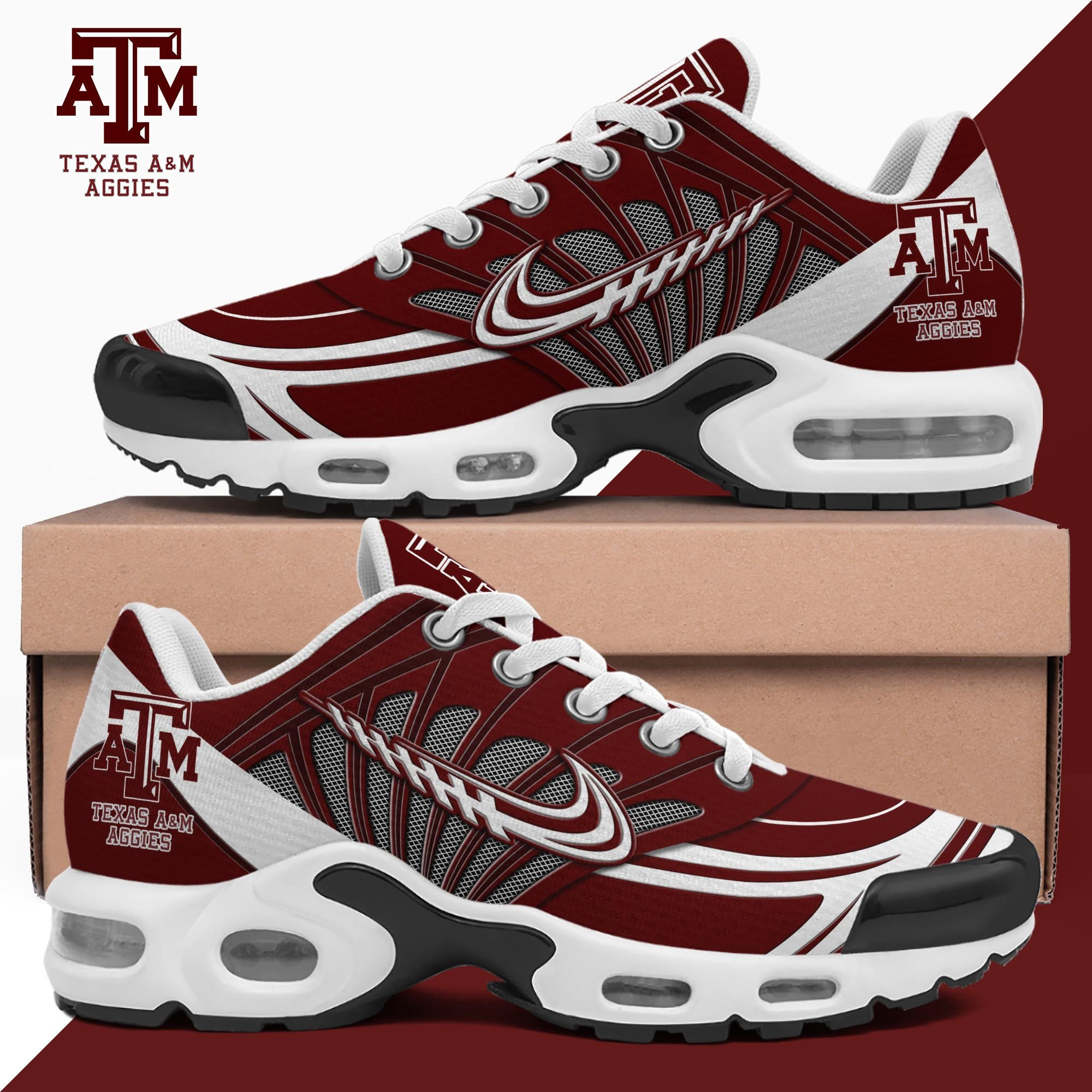 Texas A#038M Aggies TN Shoes 2025 Version Custom Name 135