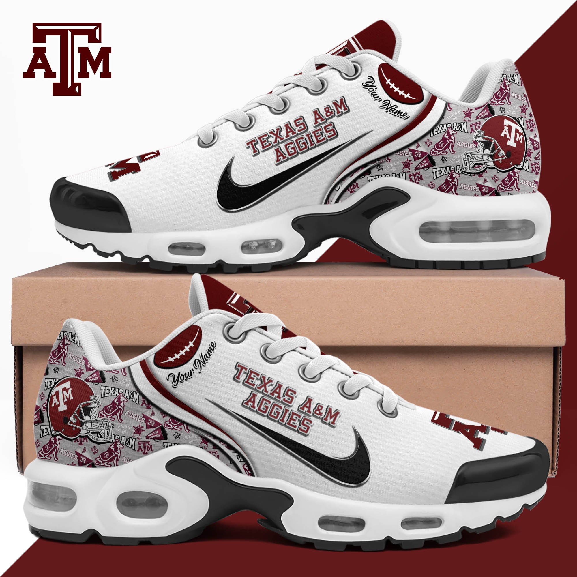 Texas A#038M Aggies TN Shoes 2025 Version Custom Your Name 499