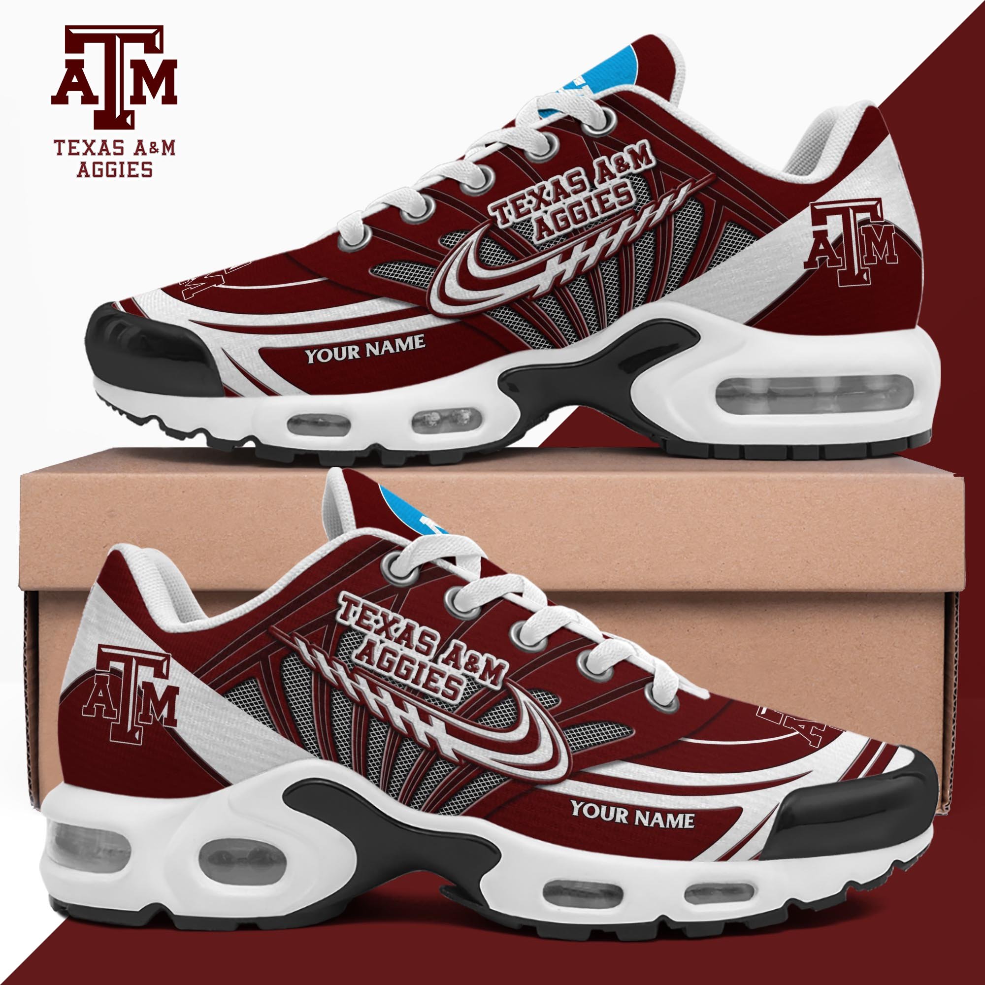 Texas A#038M Aggies TN Shoes 2025 Version Custom Your Name 