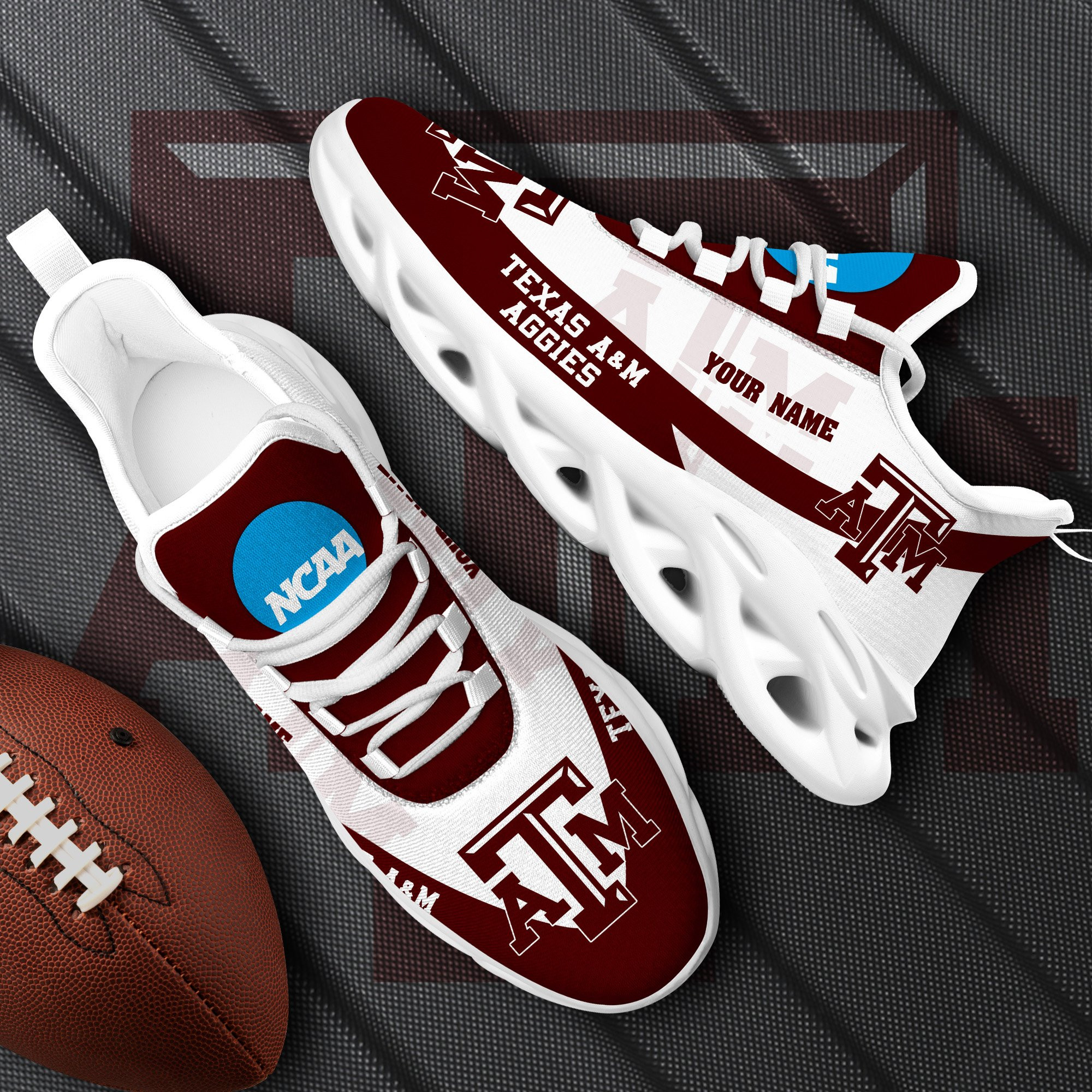 Texas A#038M Aggies White Max Soul Shoes 2025 Versions Custom Your Name, Sports Gift For Fan PH019
