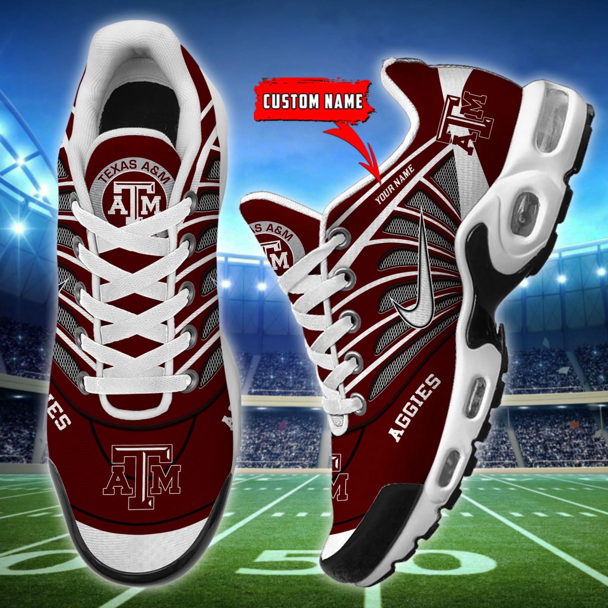 Texas A&M Aggies Air Max Plus Shoes - Limited
