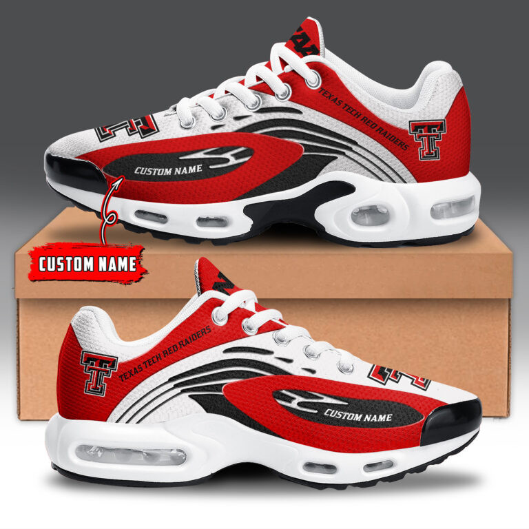 Texas Tech Red Raiders Personalized Name Team Logo Mix Colors Wave Line TN Air Max Shoes Air Cushion Sneakers