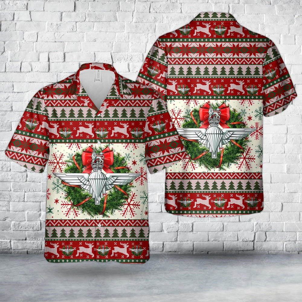 The Parachute Regiment Christmas Hawaiian Shirt, Xmas Hawaiian Shirts, Christmas Aloha Shirts