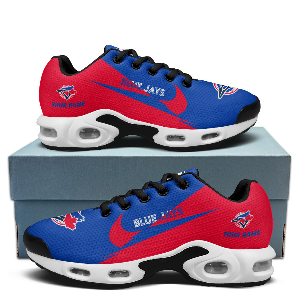 Toronto Blue Jays Personalized Name Team Logo Wings Of God Pattern TN Shoes Air Cushion Sneakers
