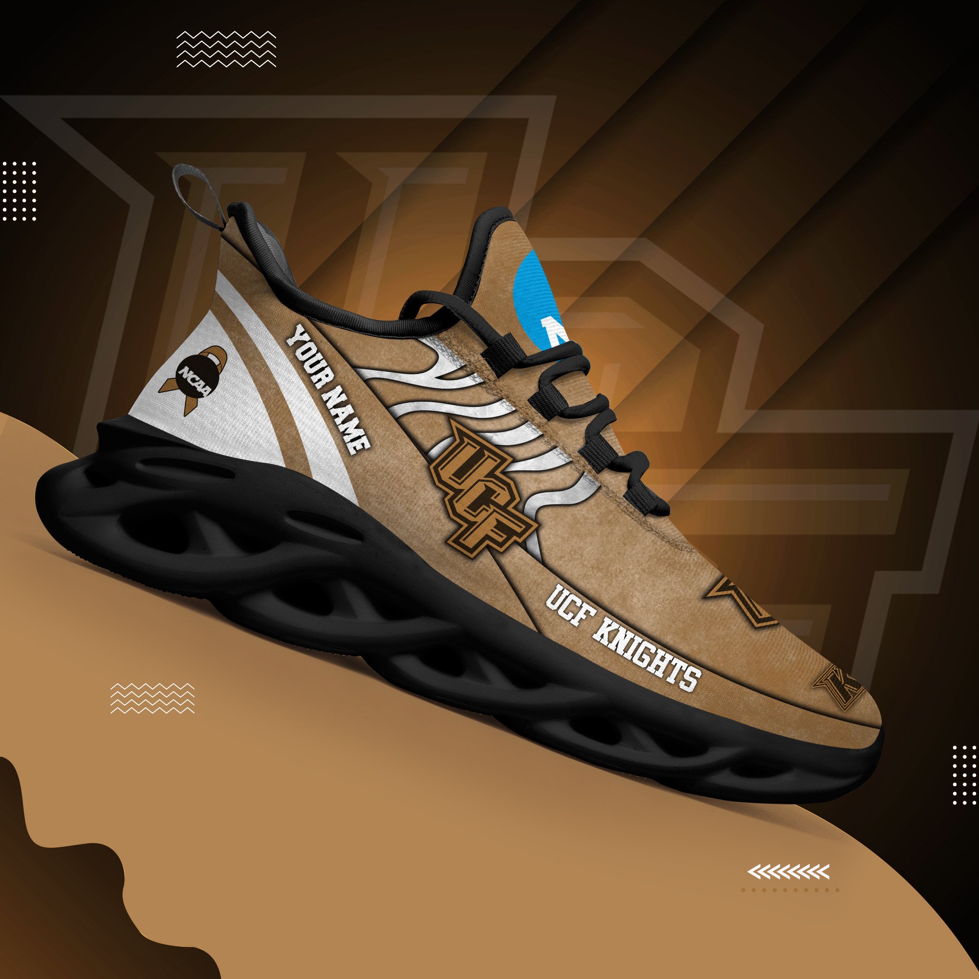 UCF Knights Black Max Soul Shoes 2025 Versions Custom Your Name And Number 312