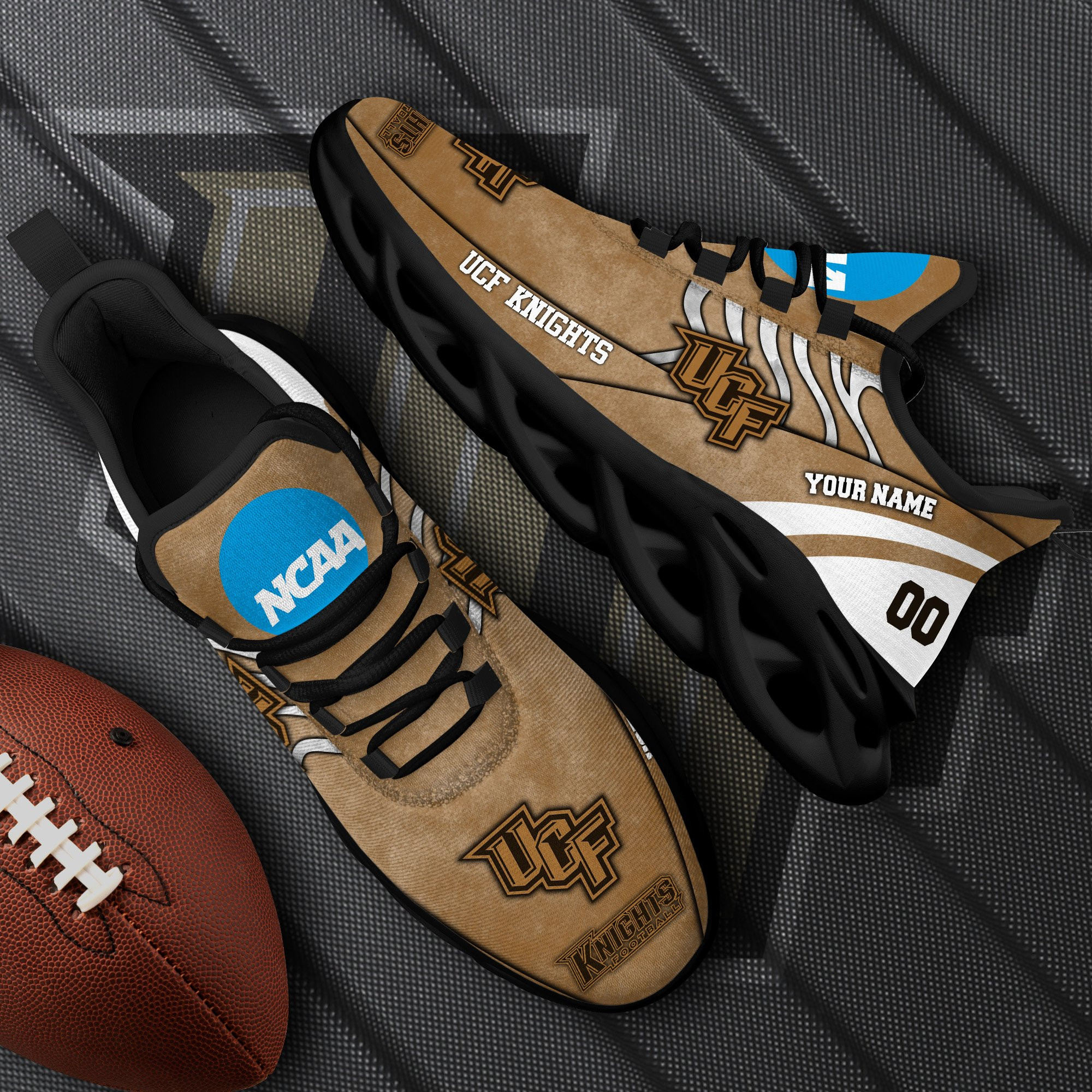 UCF Knights Black Max Soul Shoes 2025 Versions Custom Your Name And Number 312