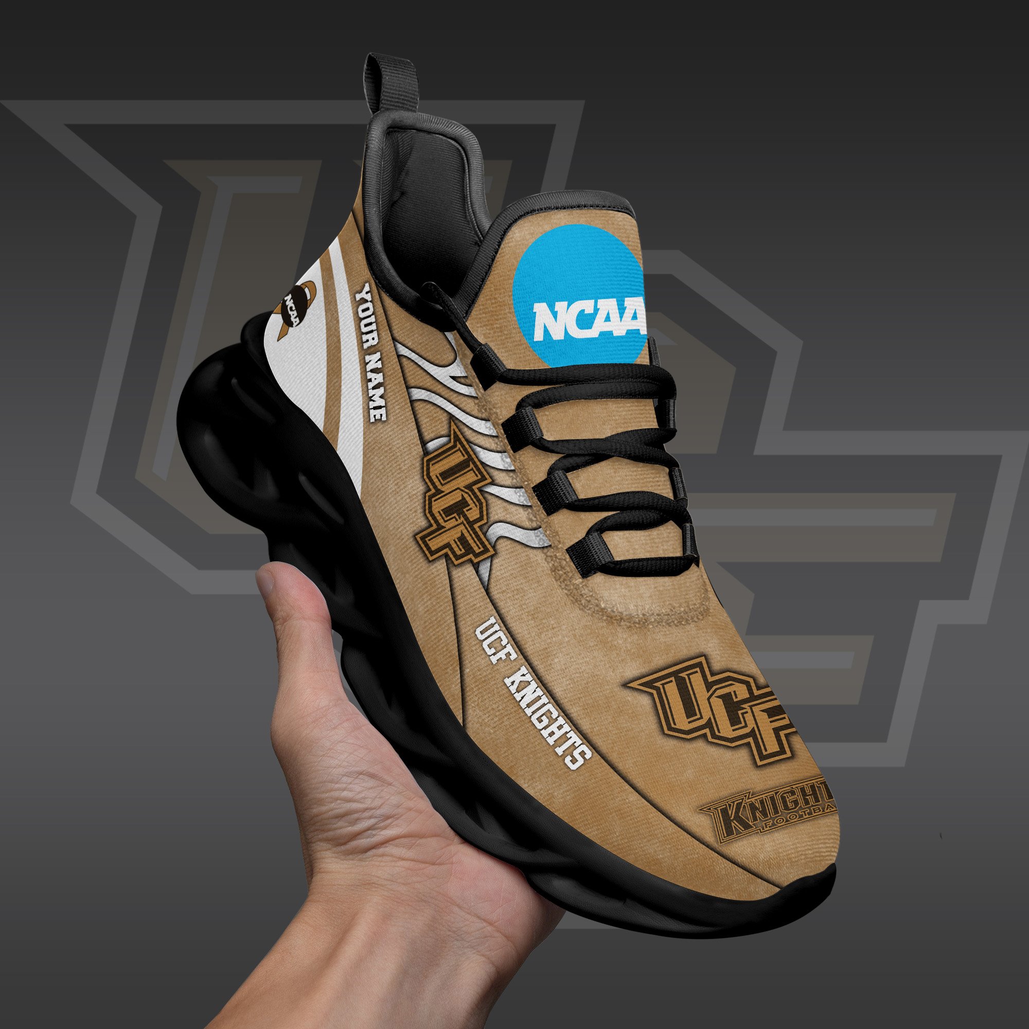 UCF Knights Black Max Soul Shoes 2025 Versions Custom Your Name And Number 312