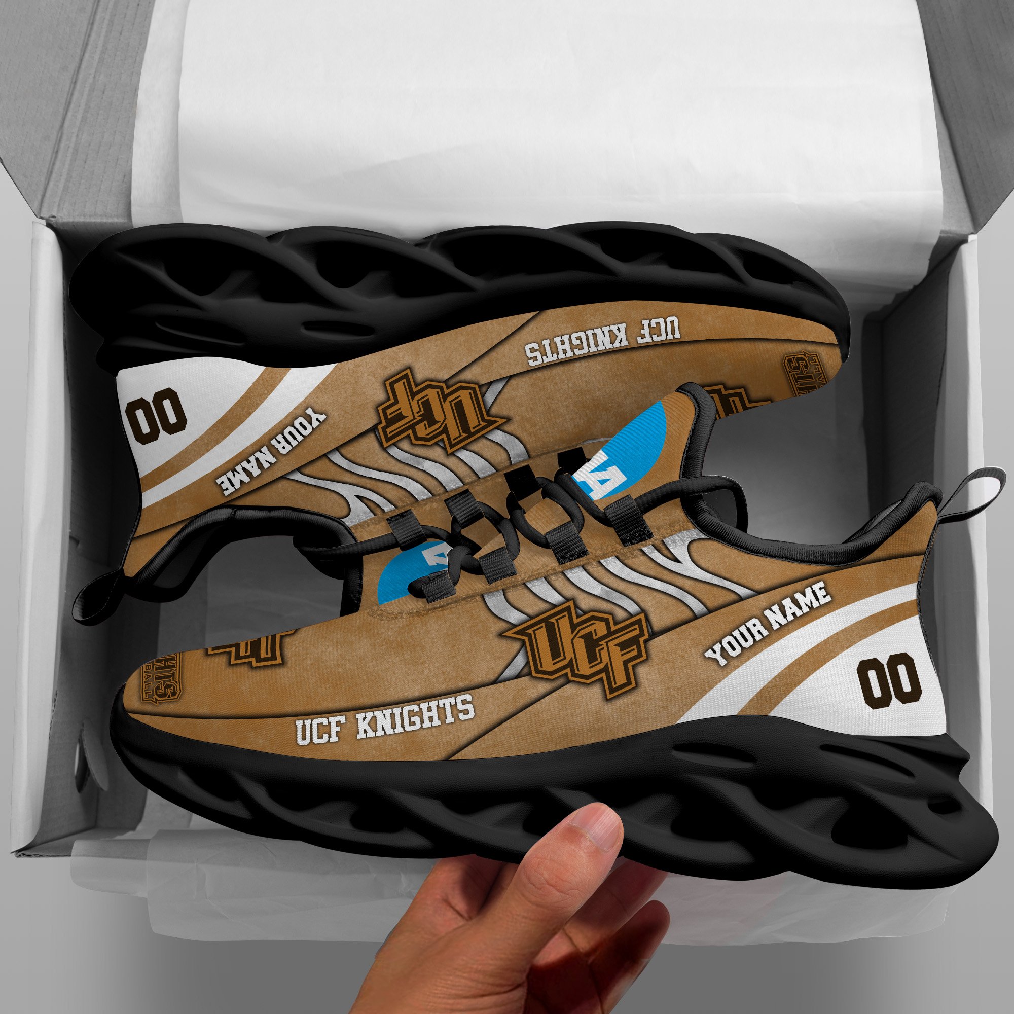 UCF Knights Black Max Soul Shoes 2025 Versions Custom Your Name And Number 312