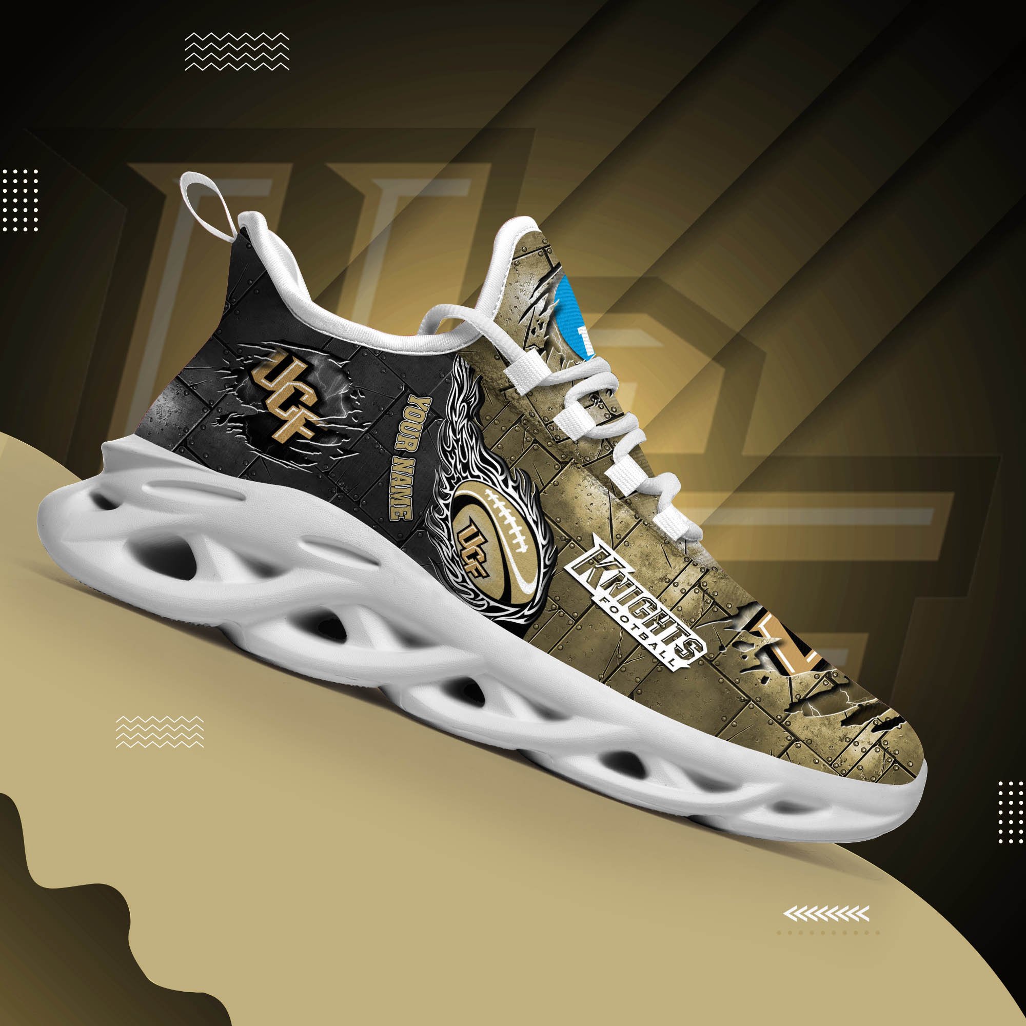 UCF Knights Black Max Soul Shoes 2025 Versions, White Max Soul Shoes Custom Your Name PH879