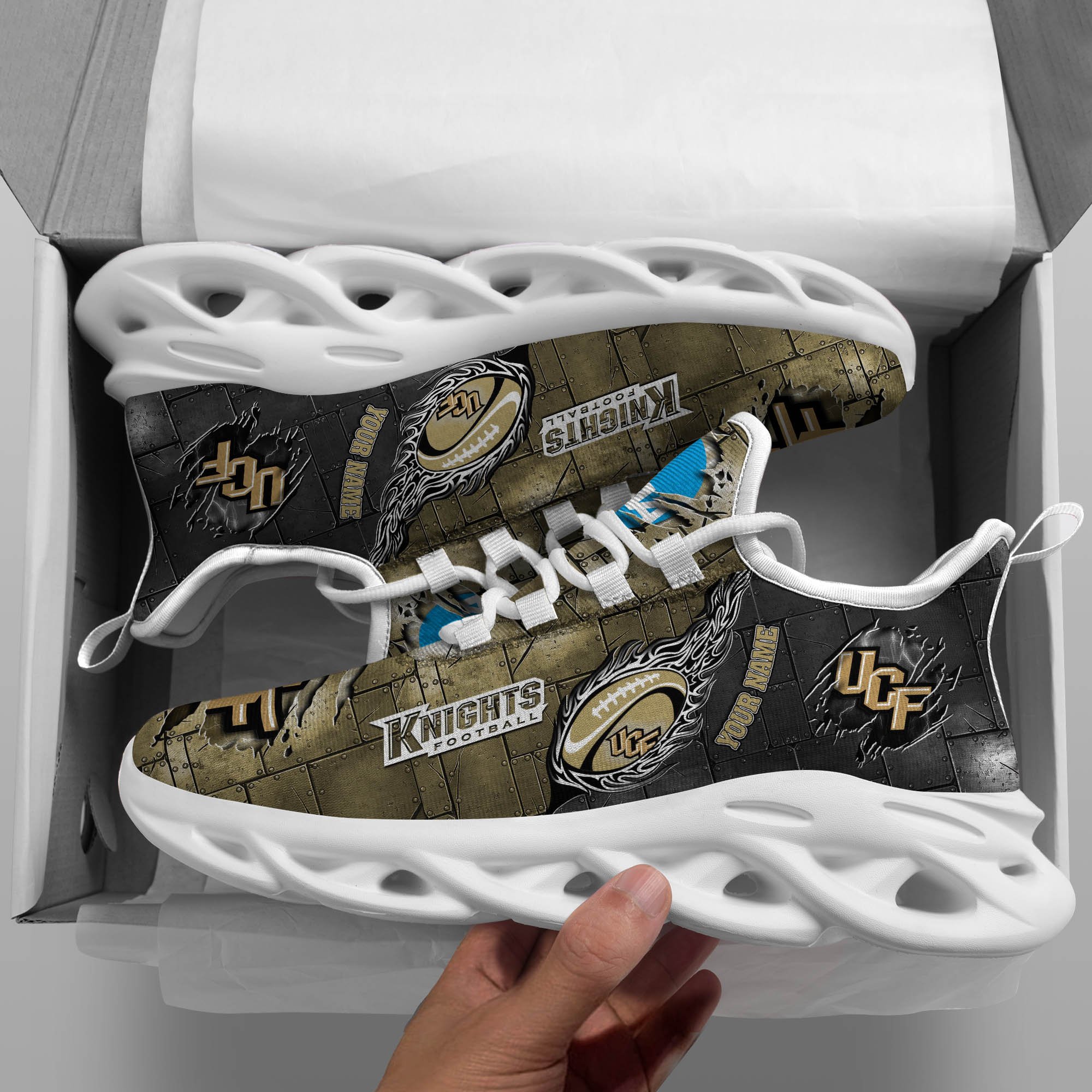 UCF Knights Black Max Soul Shoes 2025 Versions, White Max Soul Shoes Custom Your Name PH879