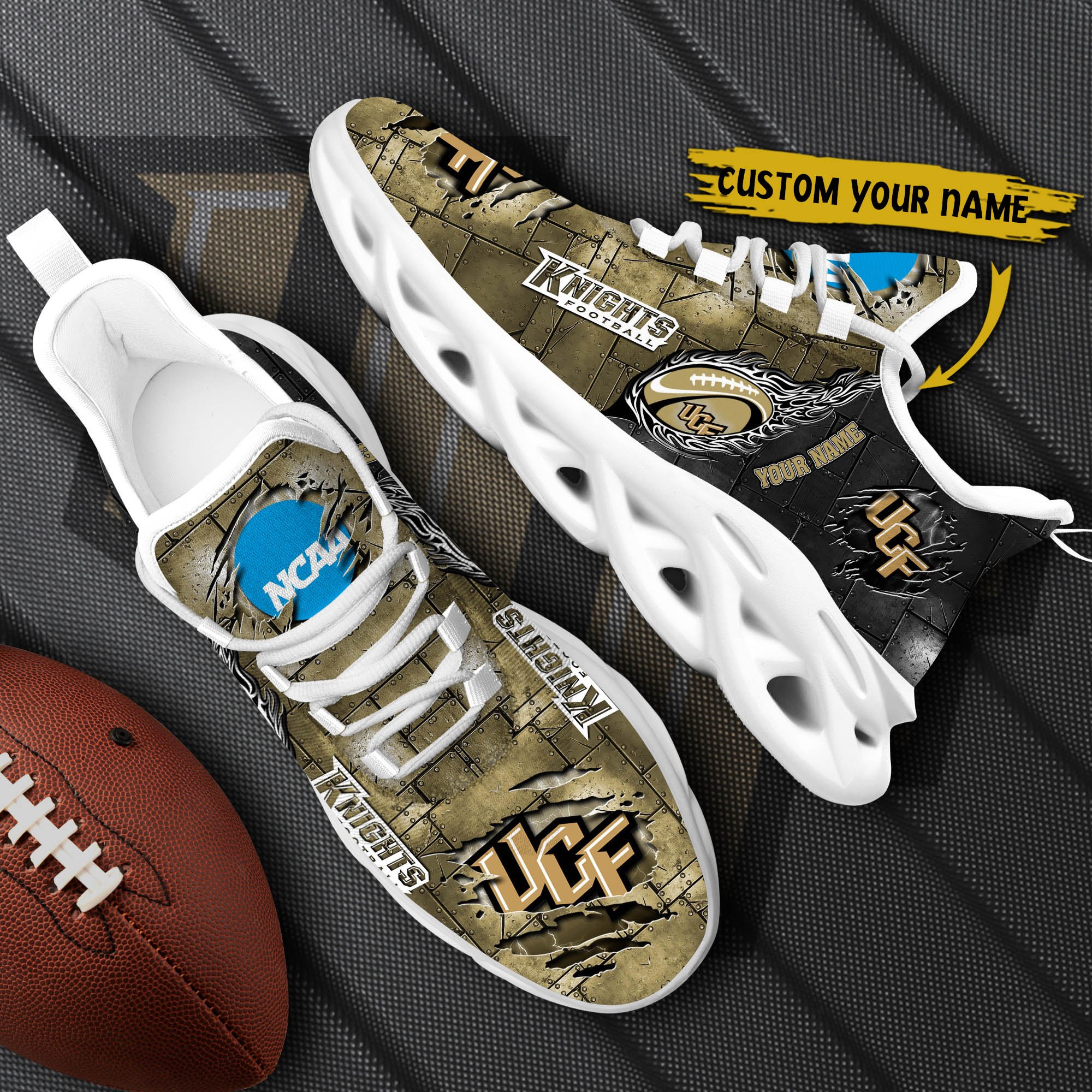 UCF Knights Black Max Soul Shoes 2025 Versions, White Max Soul Shoes Custom Your Name PH879