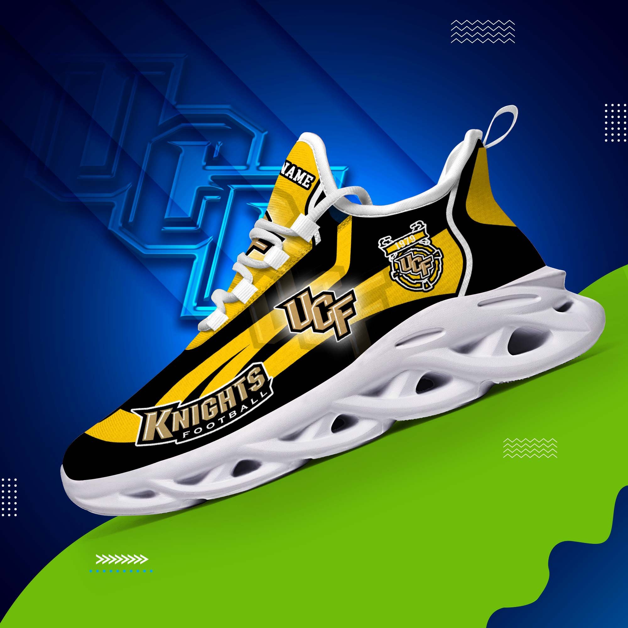 UCF Knights White C Sneakers 2025 Version Personalized Your Name 090