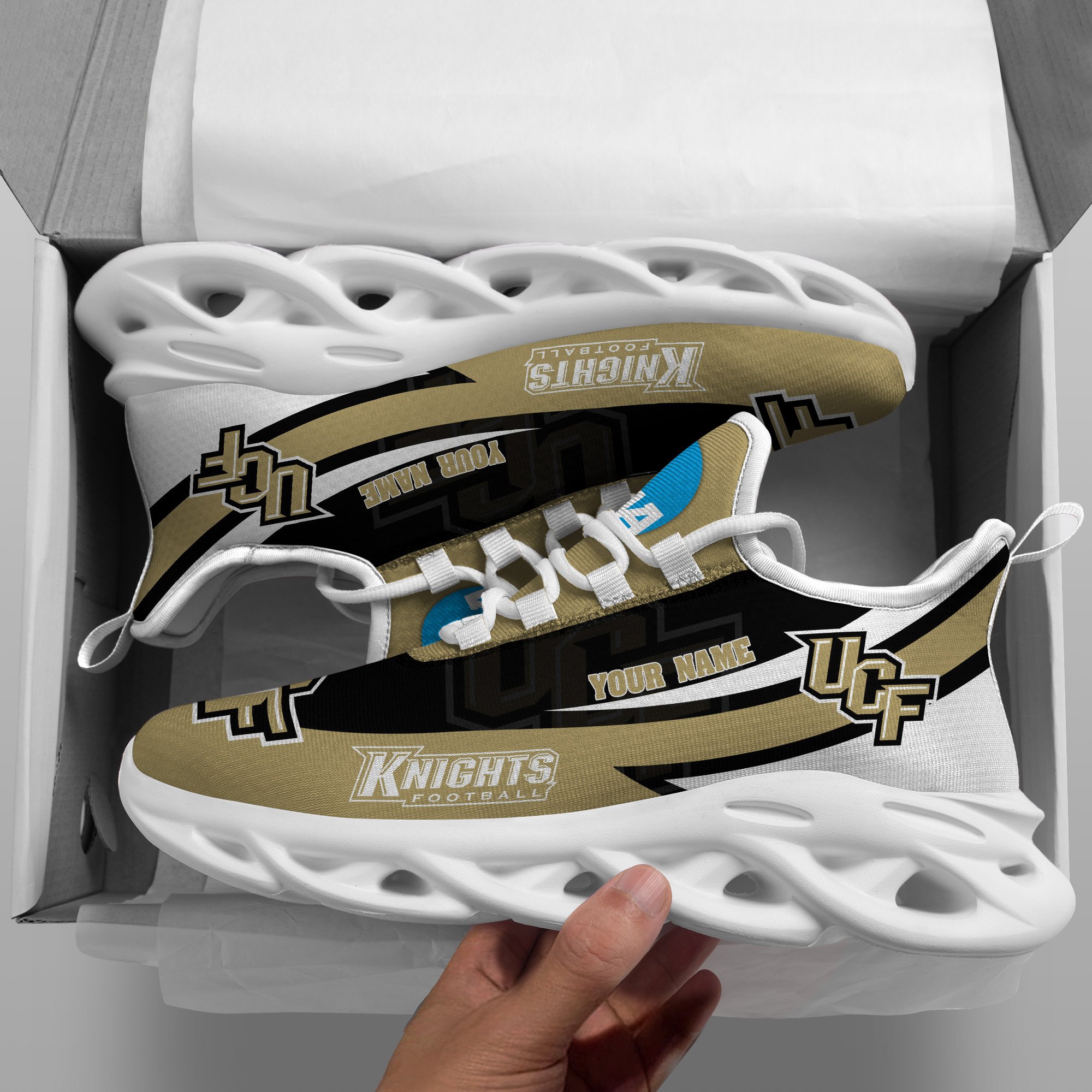 UCF Knights White Max Soul Shoes 2025 Versions Custom Your Name, Sports Gift For Fan PH019