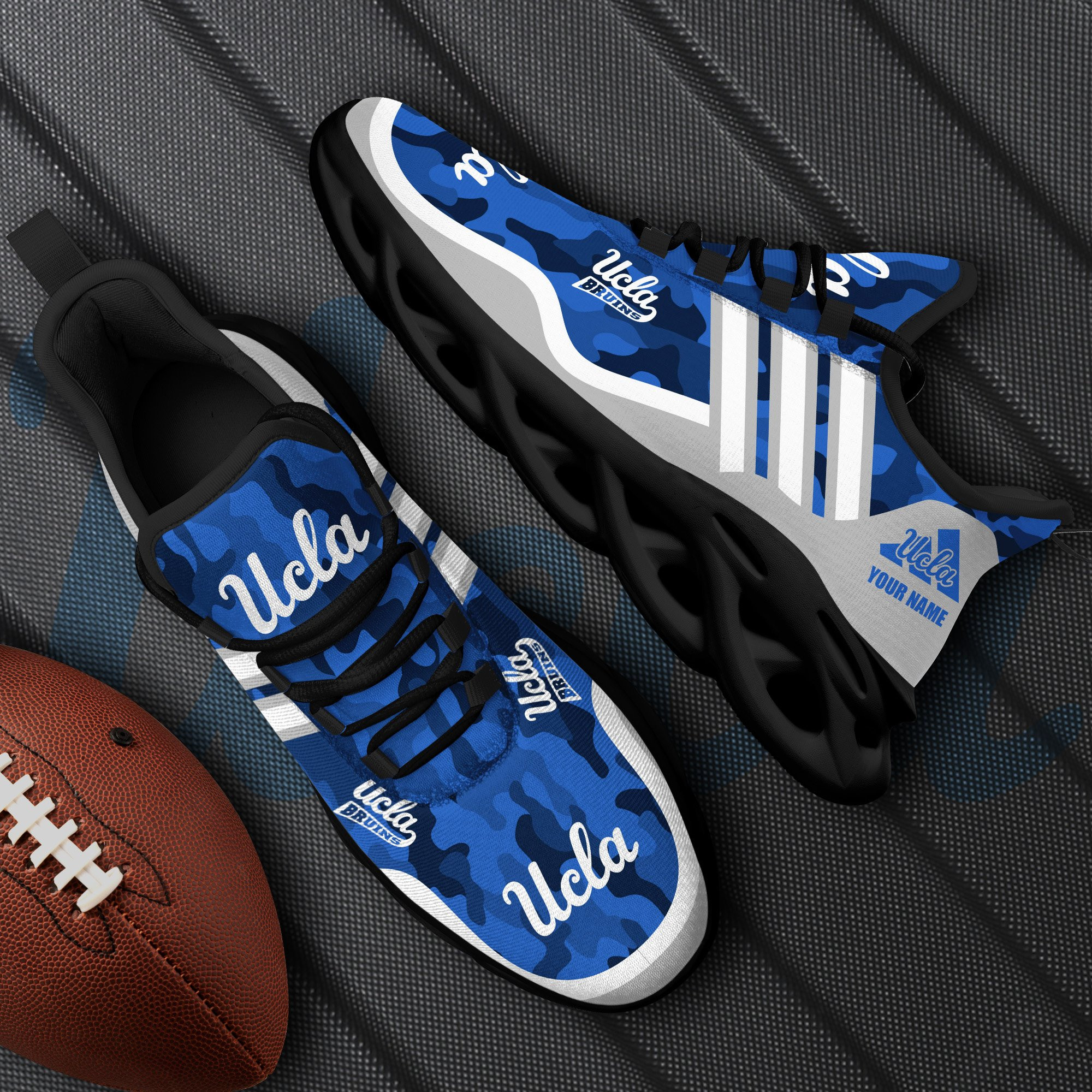 UCLA Bruins Black Max Soul Shoes 2025 Versions Custom Name 466