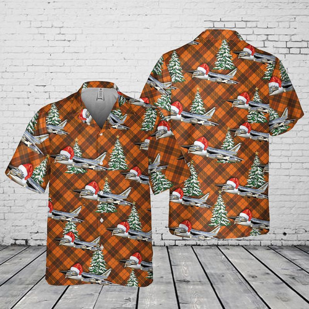 US Air Force B-58A Hustler (AF Serial No. 59-2458), The Cowtown Hustler Christmas Pocket Hawaiian Shirt, Xmas Hawaiian Shirts