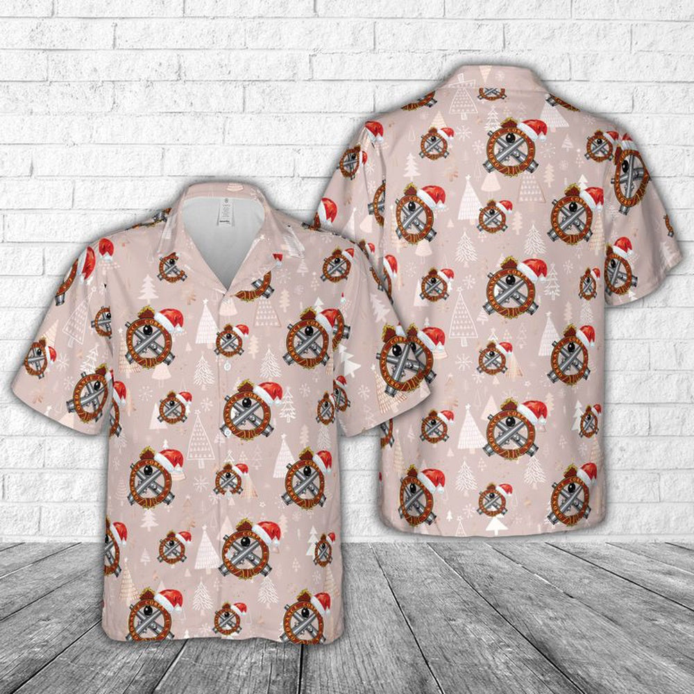 US Army Ordnance Corps Christmas Hawaiian Shirt, Xmas Hawaiian Shirts, Christmas Aloha Shirts