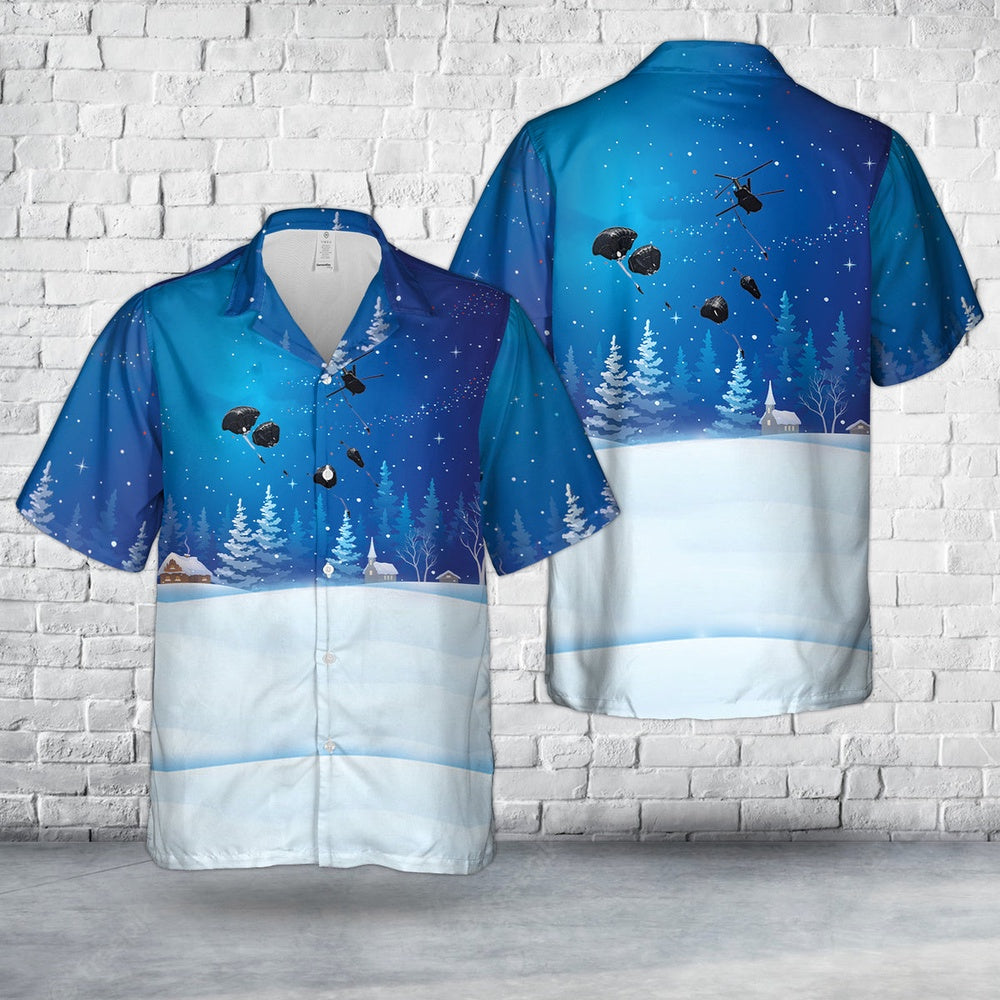 US Army Paratroopers 12th Combat Aviation Brigade supports 173rd Christmas Hawaiian Shirt, Xmas Hawaiian Shirts, Christmas Aloha Shirts