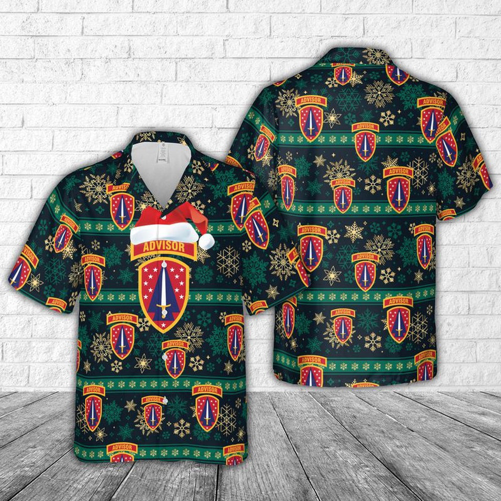 US Army Security Force Assistance Brigade Christmas Hawaiian Shirt, Xmas Hawaiian Shirts, Christmas Aloha Shirts