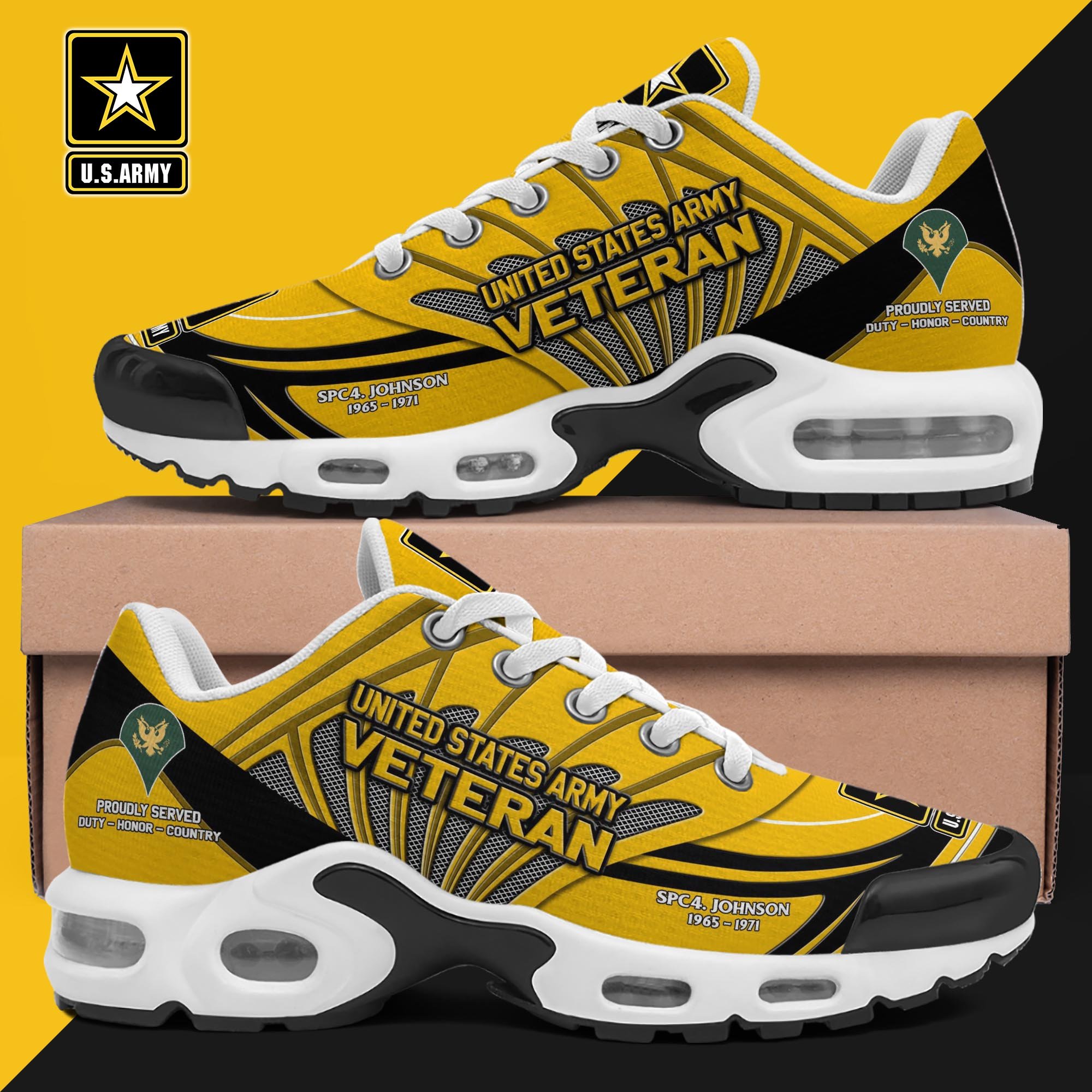 US Army TN Shoes Custom Name, Rank And Year, Military Shoes, Military Gifts PH475