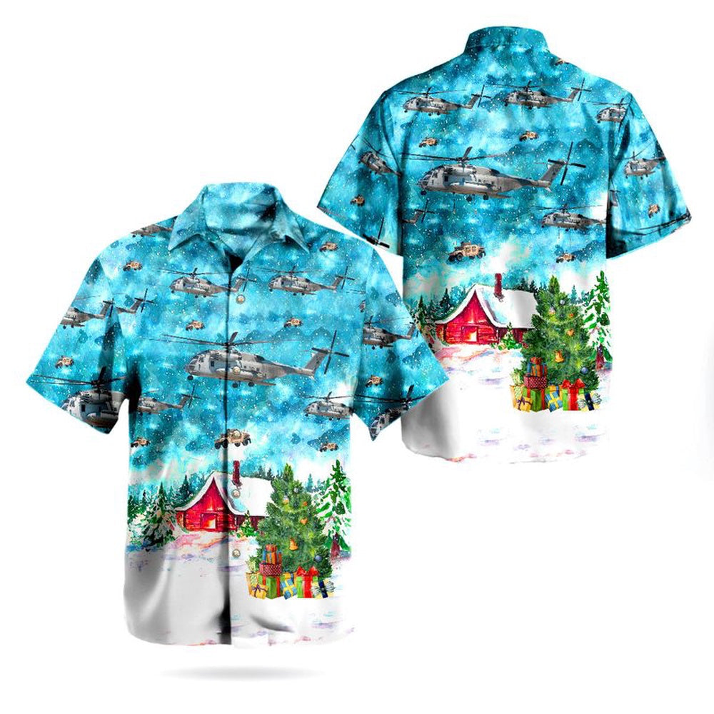 U.S. Marine Corps Sikorsky CH-53E Super Stallion Lifting Humvee Christmas Hawaiian Shirt, Xmas Hawaiian Shirts, Christmas Aloha Shirts