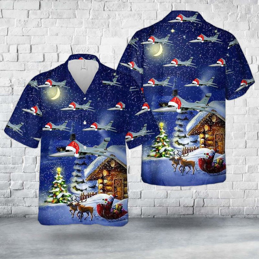 USAF General Dynamics Grumman EF-111A Raven Christmas Hawaiian Shirt, Xmas Hawaiian Shirts, Christmas Aloha Shirts