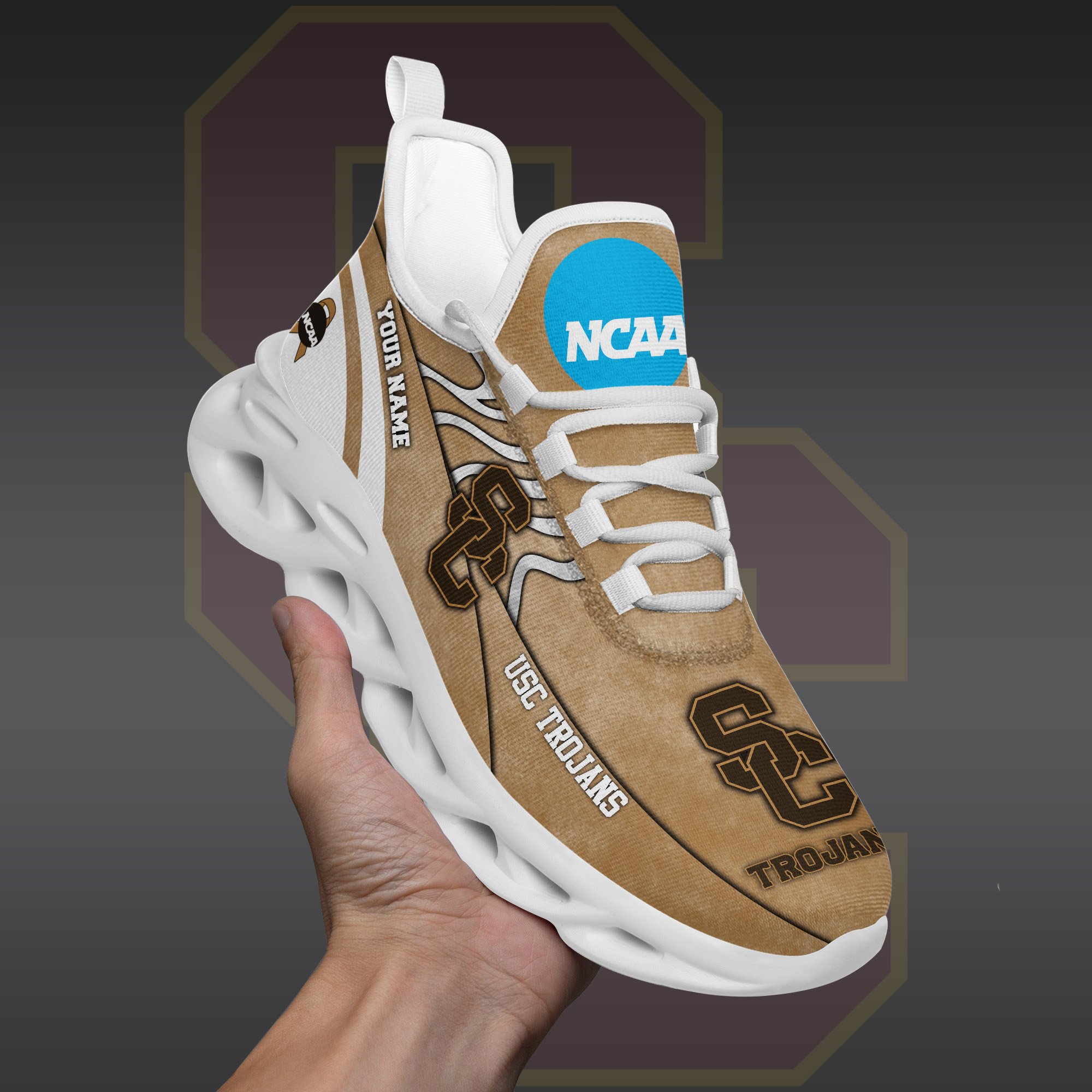 USC Trojans Black Max Soul Shoes 2025 Versions Custom Your Name And Number 312