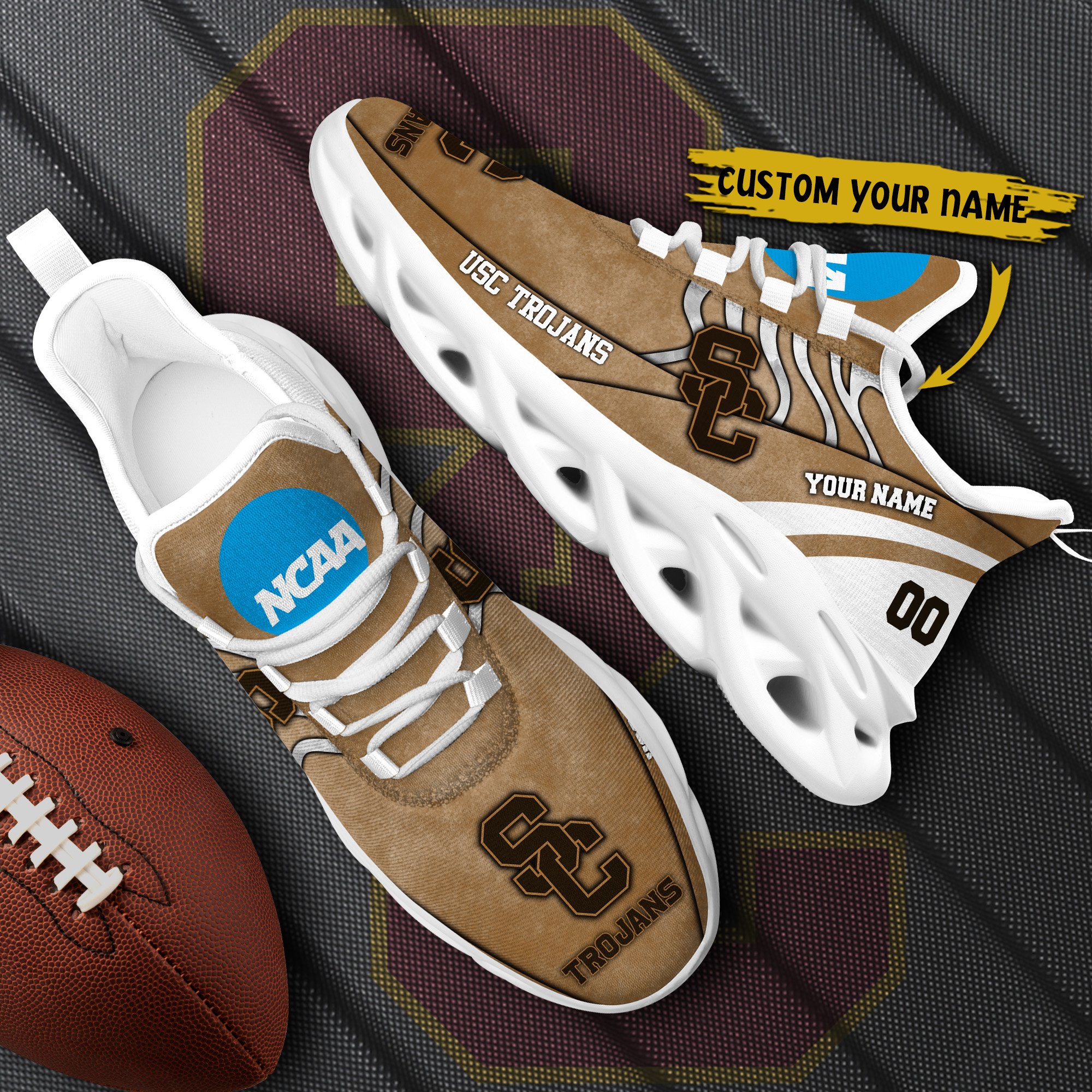 USC Trojans Black Max Soul Shoes 2025 Versions Custom Your Name And Number 312