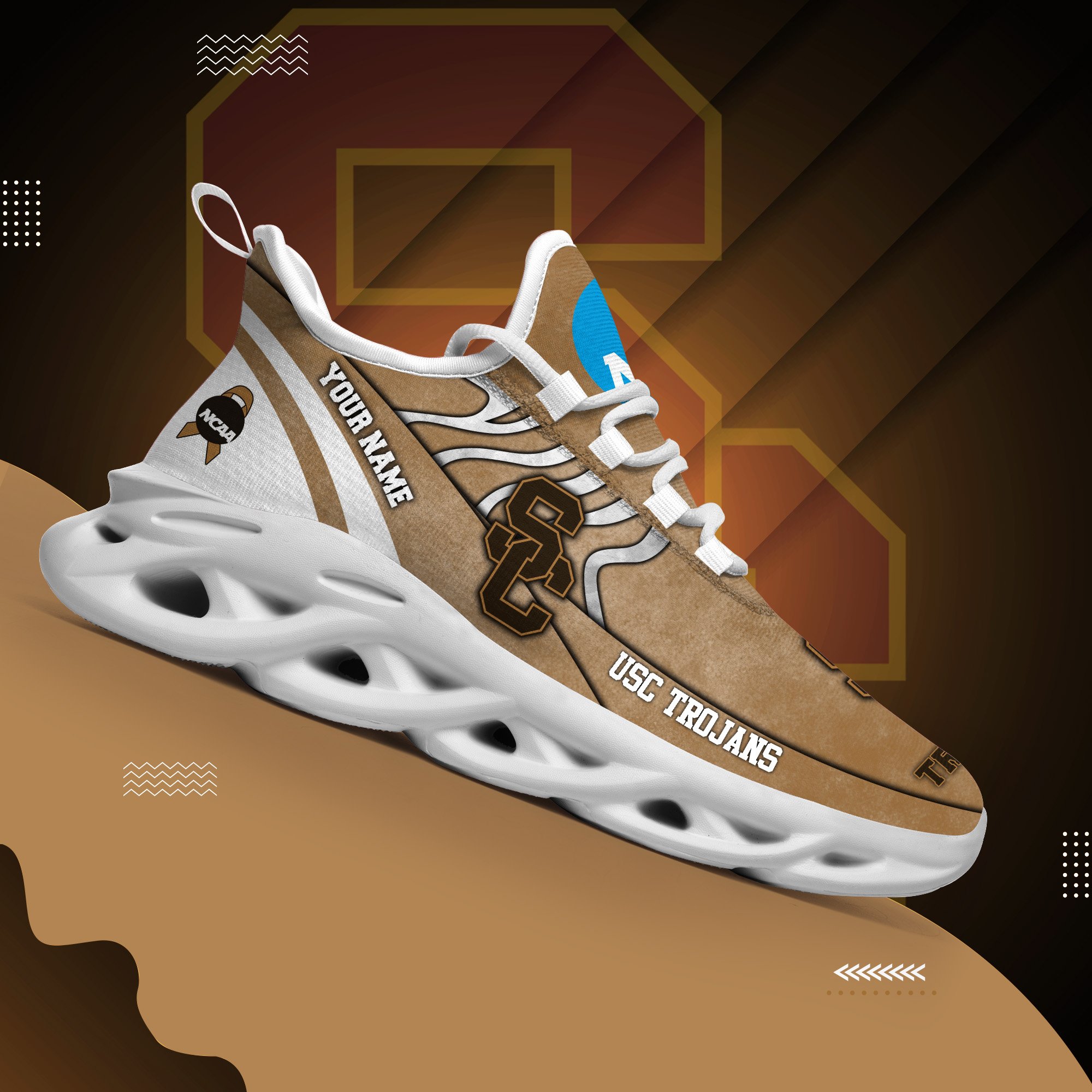 USC Trojans Black Max Soul Shoes 2025 Versions Custom Your Name And Number 312