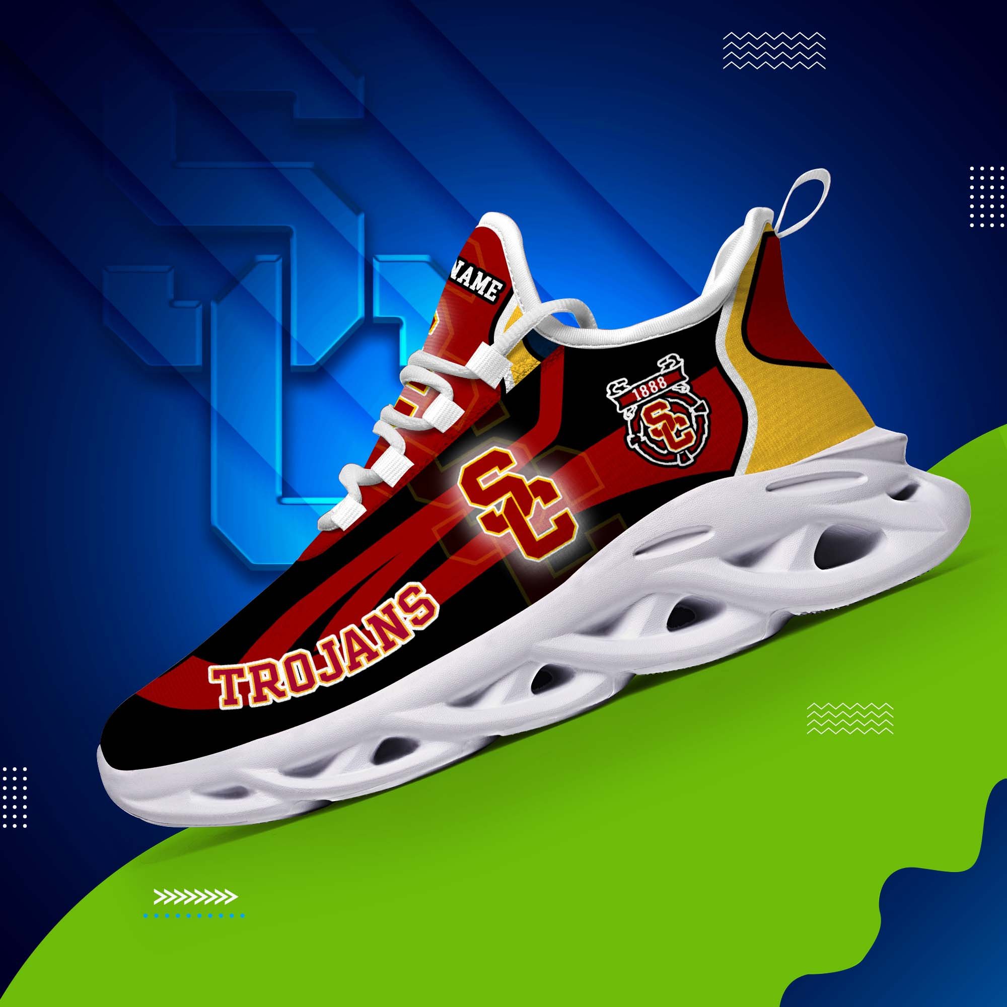 USC Trojans White C Sneakers 2025 Version Personalized Your Name 090